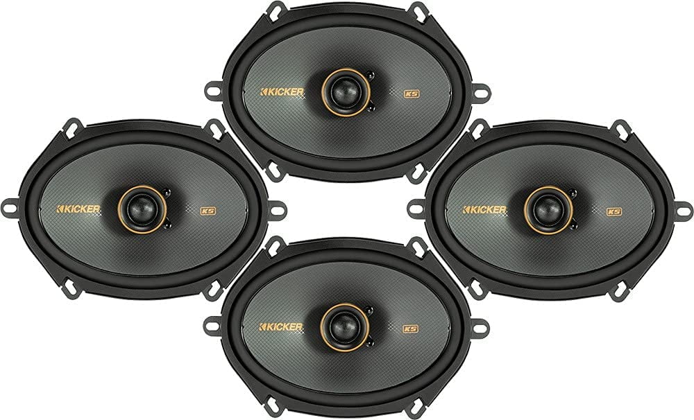 KICKER Bundle of 2 Items: Two 47KSC6804 6″x8″ 2-Way KS Series Car Speakers (2 Pairs)