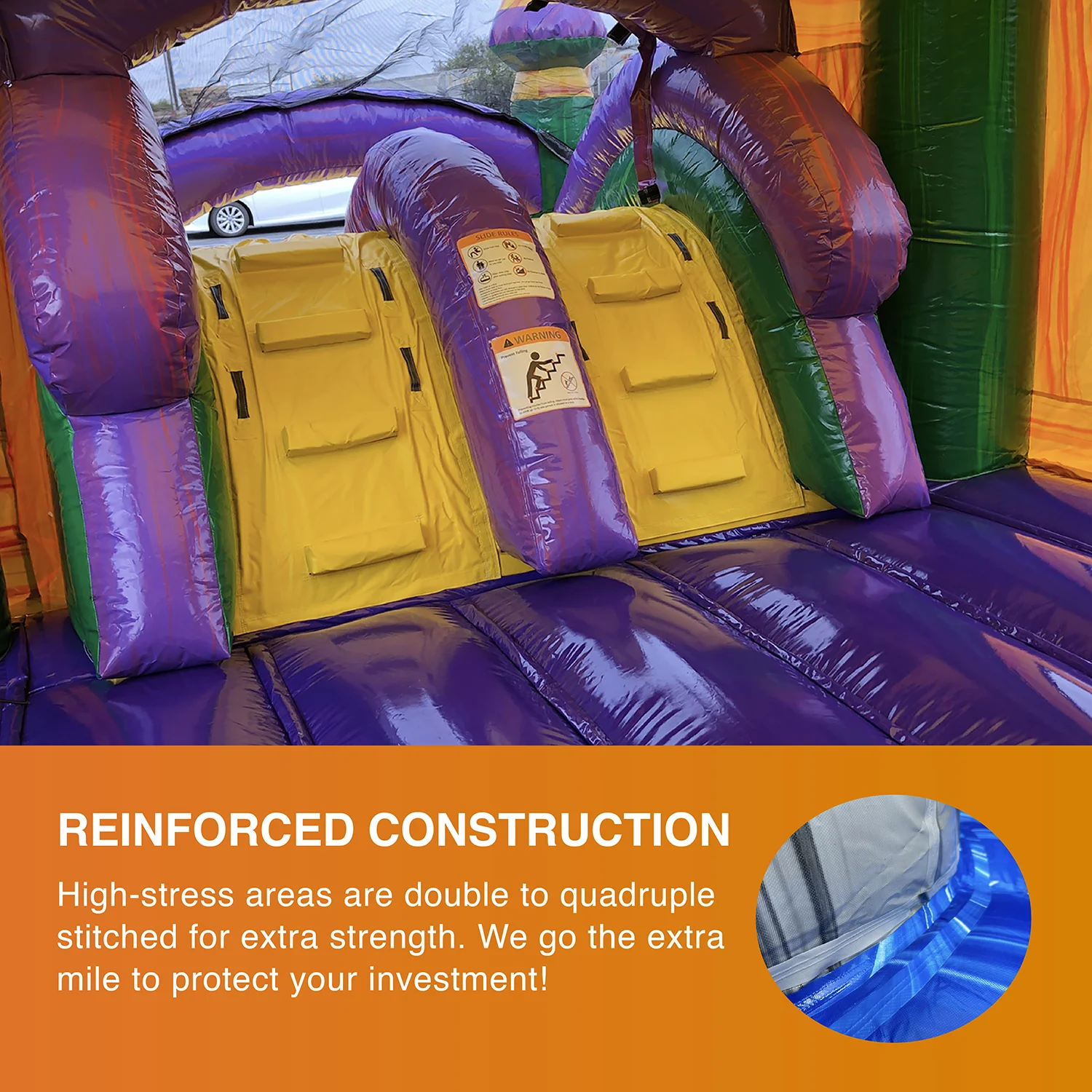 JumpOrange Amazonian River Commercial Grade Inflatable Bounce House with Dual Water Slides and Pool for Kids and Adults with Blower