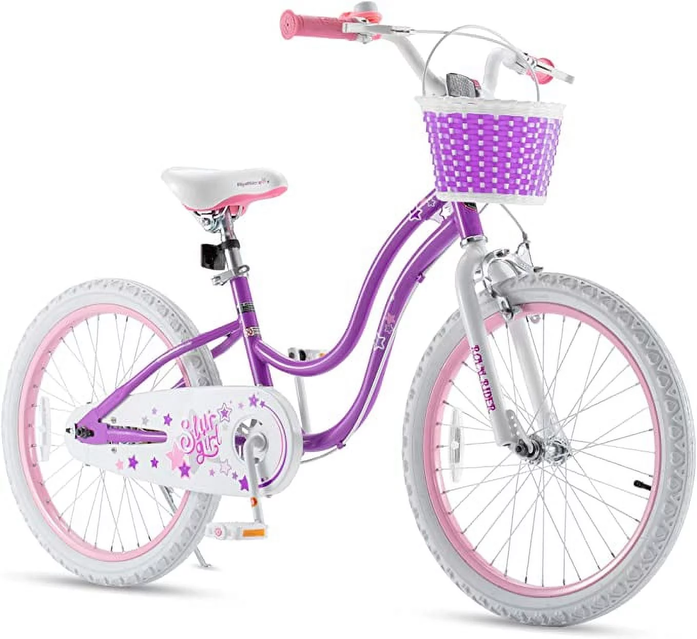 RoyalBaby Stargirl Kids Bike 20 Inch Girls Bicycle for Children with Kickstand Basket Blue