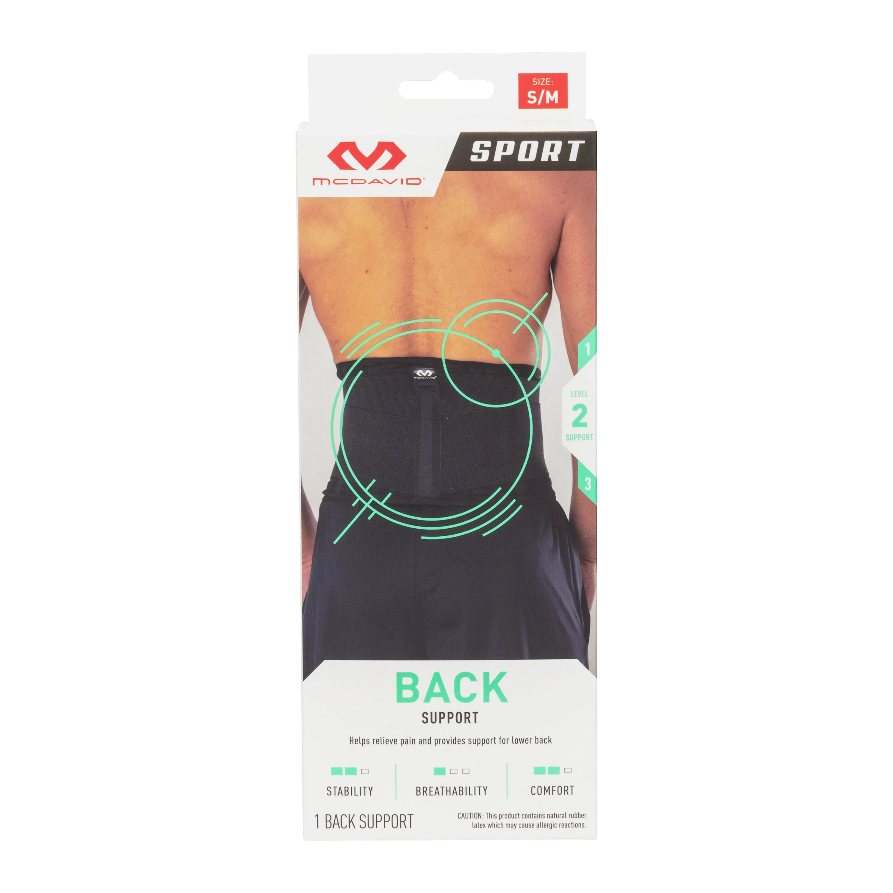 McDavid Sport Lower Back Pain Relief Lightweight Stability and Support Black Back Support, Large/Extra-Large