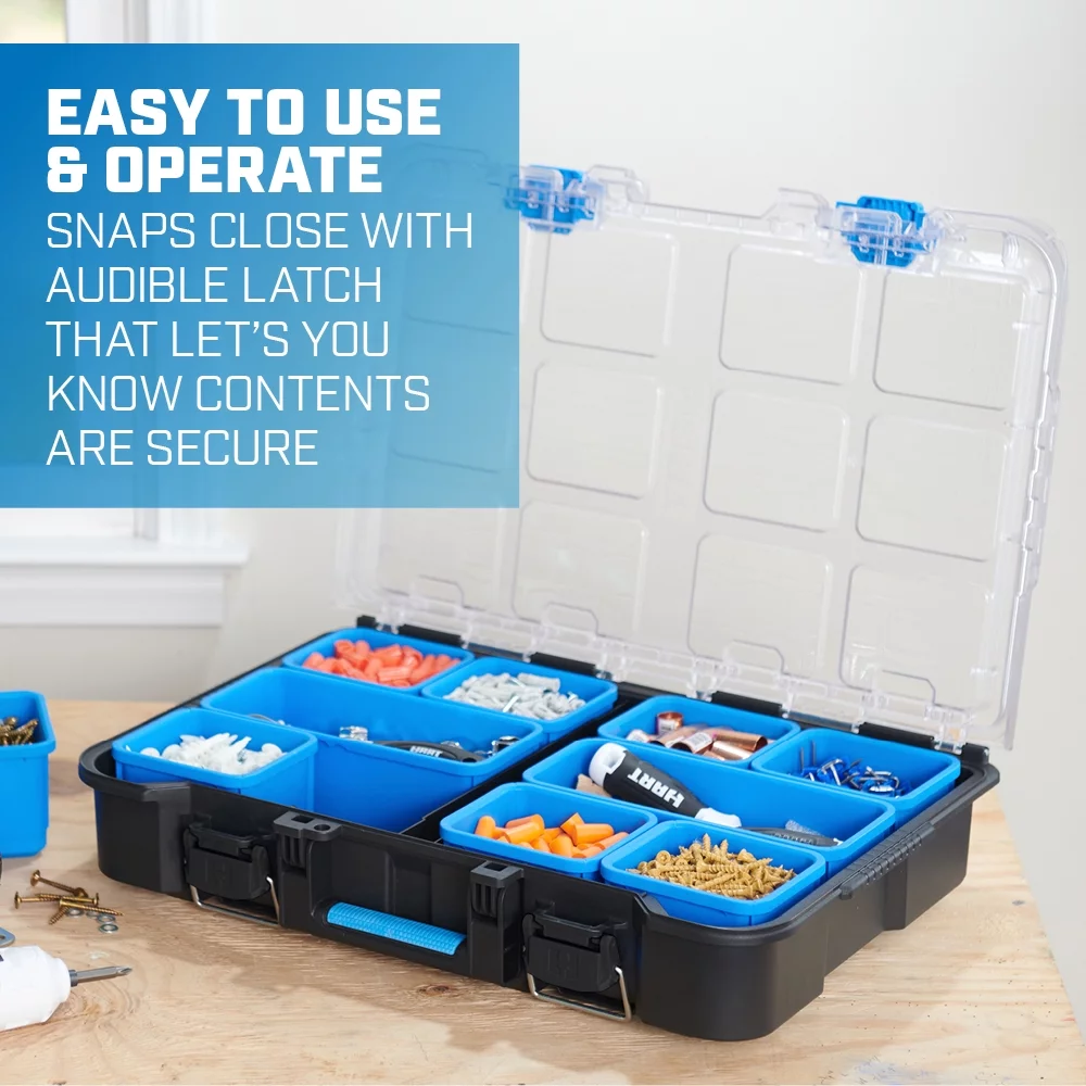 HART Stack System Tool Box with Removable Organizer Bins, Fits Modular Storage System