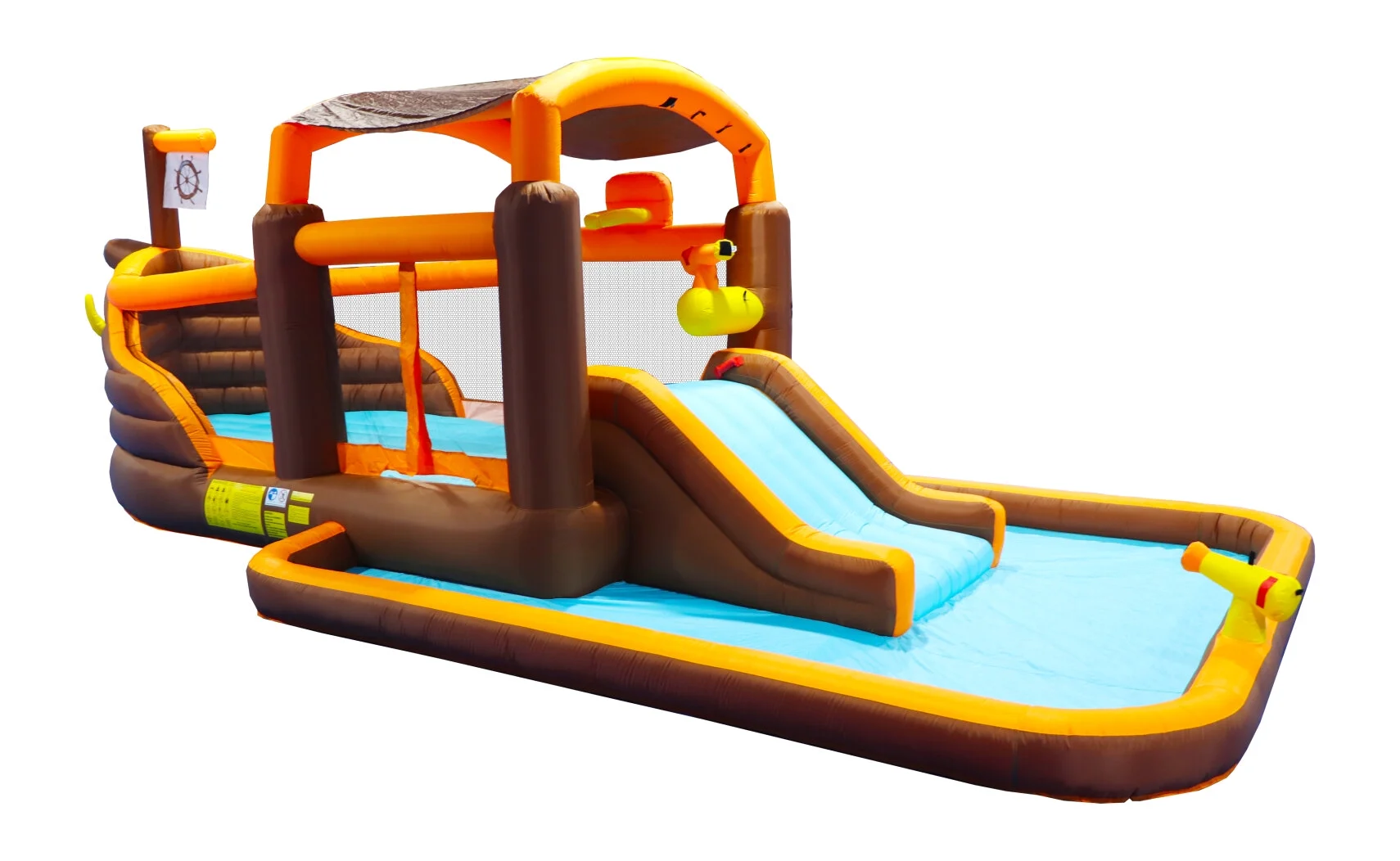 Inflatable Bounce Cruise Ship Slide Water Park with Big Play Pool,Blower and Water Slide,Trampoline Big Bouncing House Playground Slide Water Park Bouncer with Cruise Ship Design Splash Pool