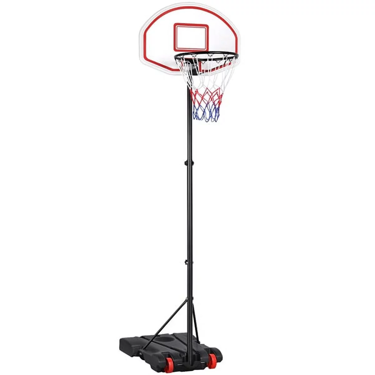 SMILE MART Height Adjustable Portable Basketball Hoop with Wheels for Kids Indoor and Outdoor, Multiple Trim Colors