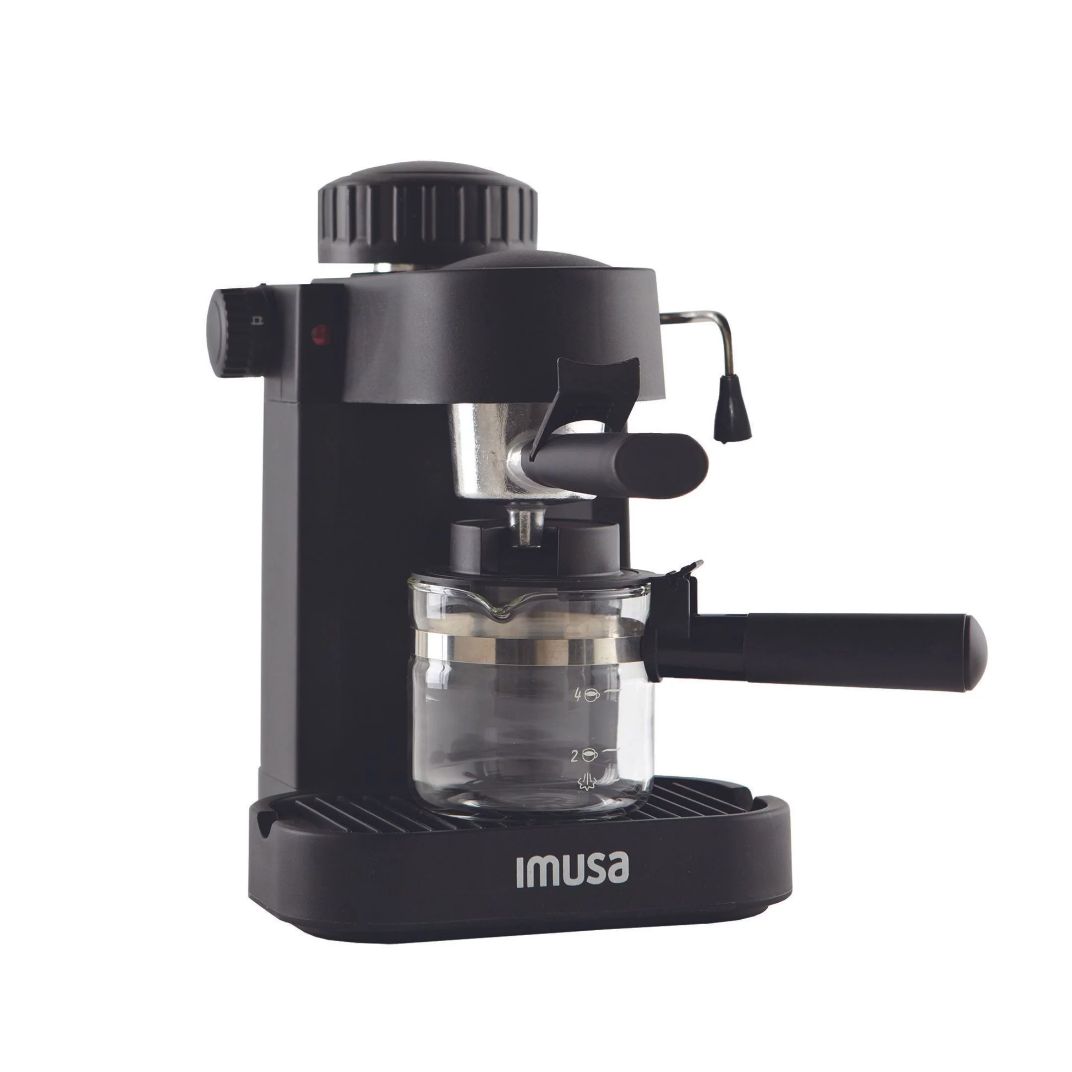 Imusa 4 Cup Capacity Electric Espresso/Cappuccino Maker 800 Watts – Black, New