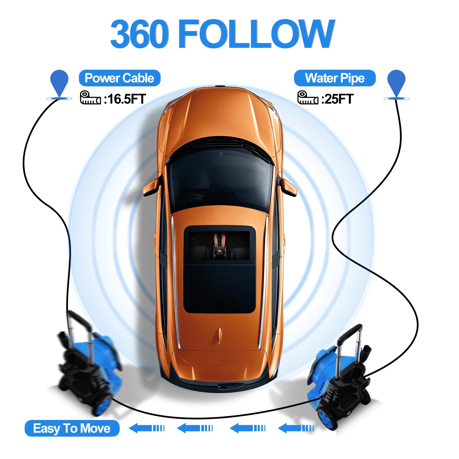 Powerful Electric Pressure Washer – 3500 PSI Electric Power Washer, 2.5 GPM Power Washers Electric Powered with 4 Interchangeable Nozzle and Foam Cannon