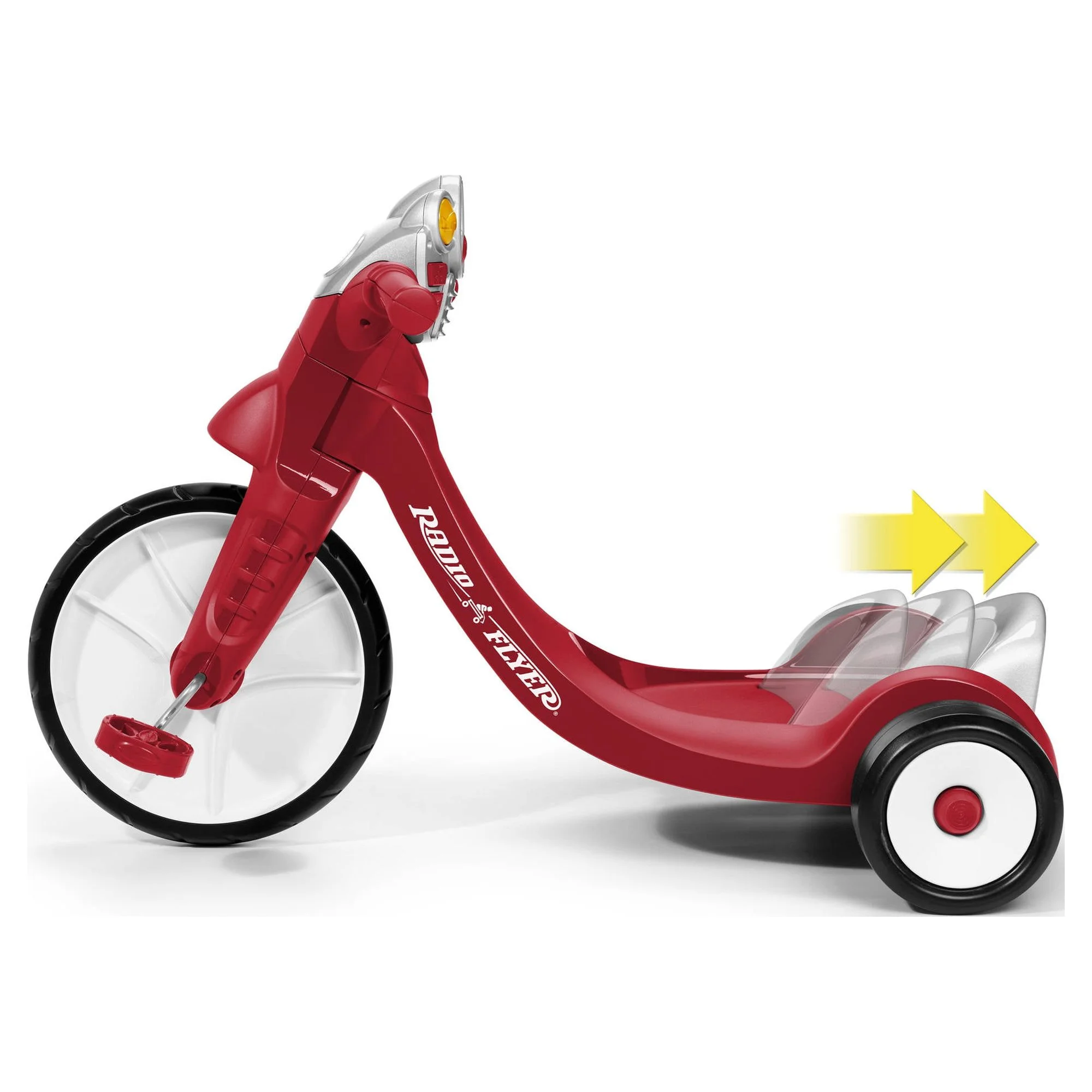 Radio Flyer, Lights & Sounds Racer, Red Tricycle for Girls and Boys