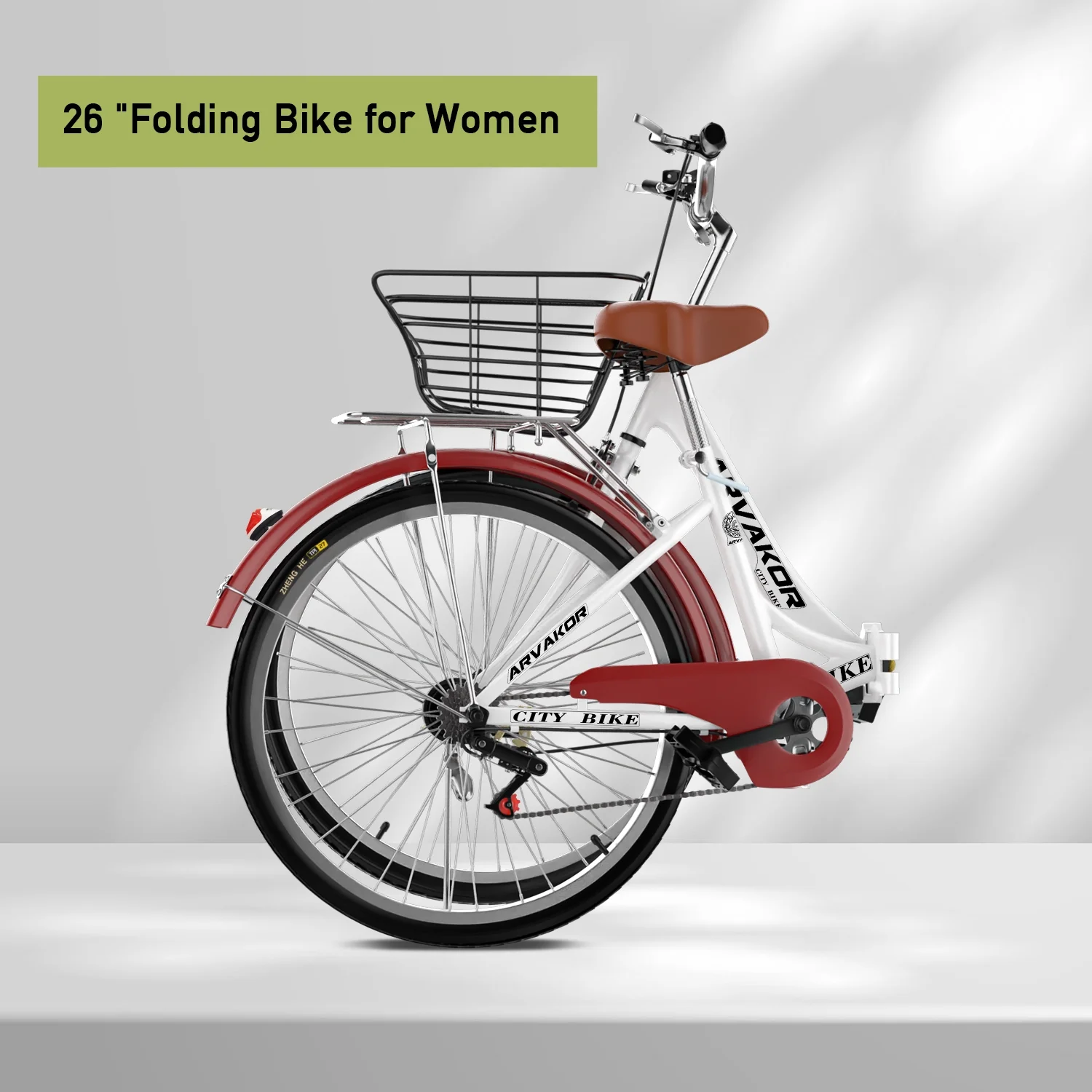 ARVAKOR 26 Inch Women Bike, Classic Bicycle Retro Bicycle, Cruiser Bike, White