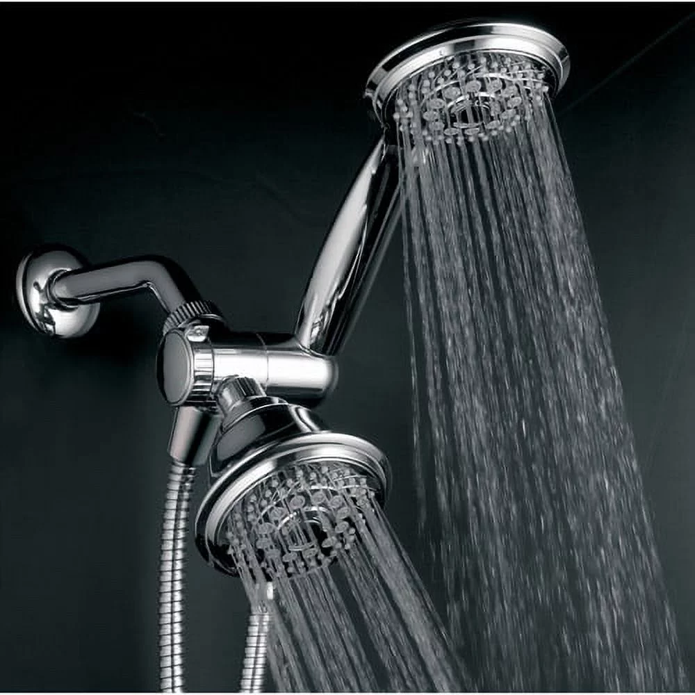 PowerSpa 24-Setting Luxury 3-Way Shower Combo, Shower Head and Handheld Chrome