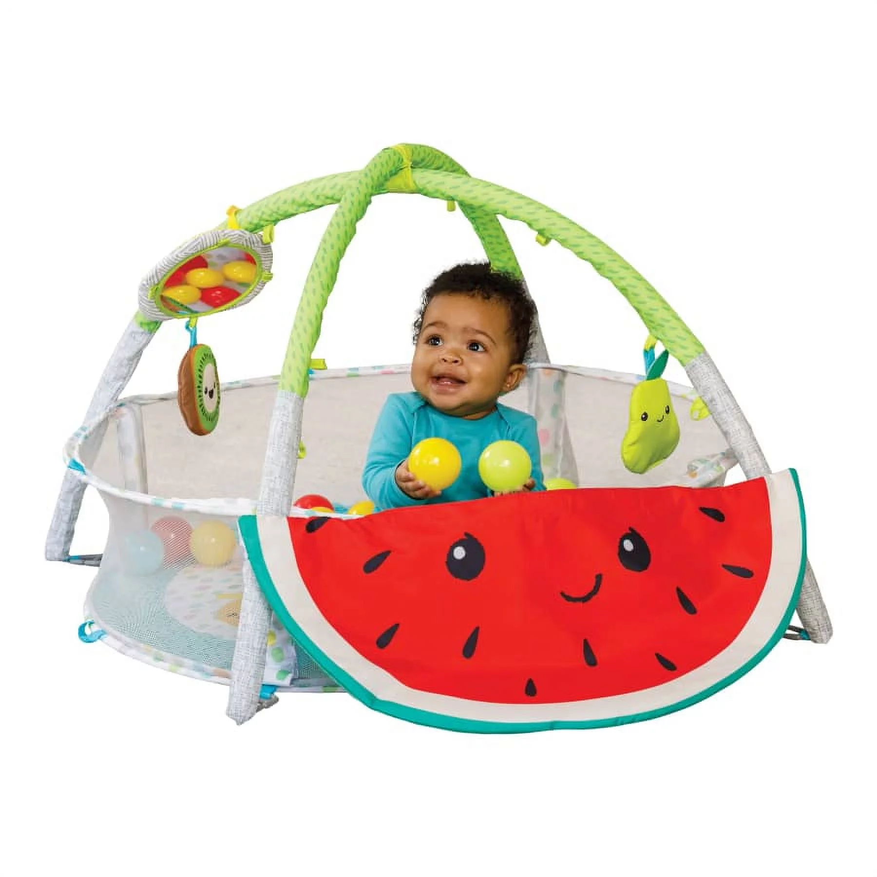 Infantino 4-in-1 Jumbo Ball Pit & Play Mat, Baby Gym, Age Group 0-9 Months, Multicolor Fruit