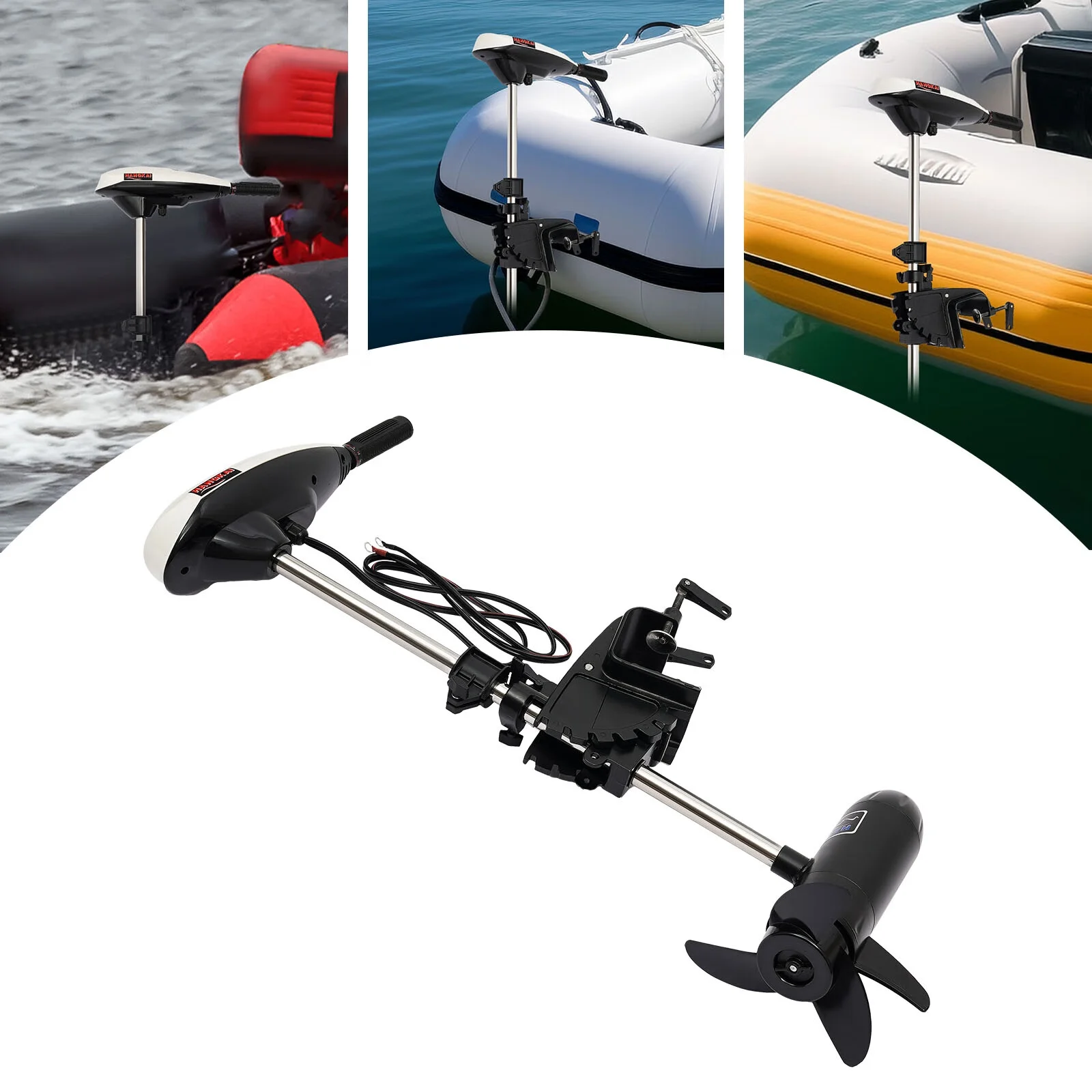 Anqidi 65Lbs 12V 660W Electric Trolling Motor ET65L Telescopic Handle F5-R2 Seep Control Boat Outboard Engine