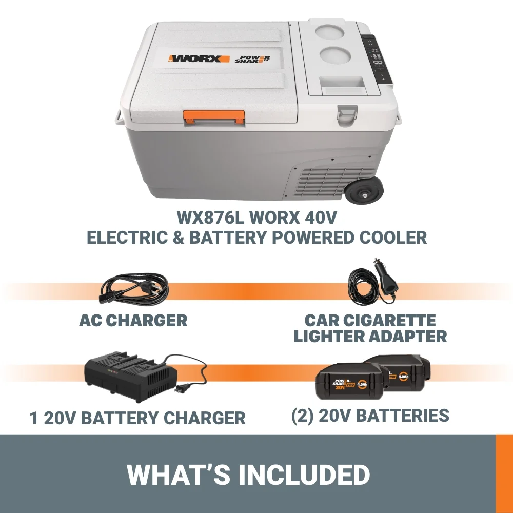 Worx WX876L 20V 5Ah Power Share Electric & Battery Powered Cooler (Battery and Charger Included)