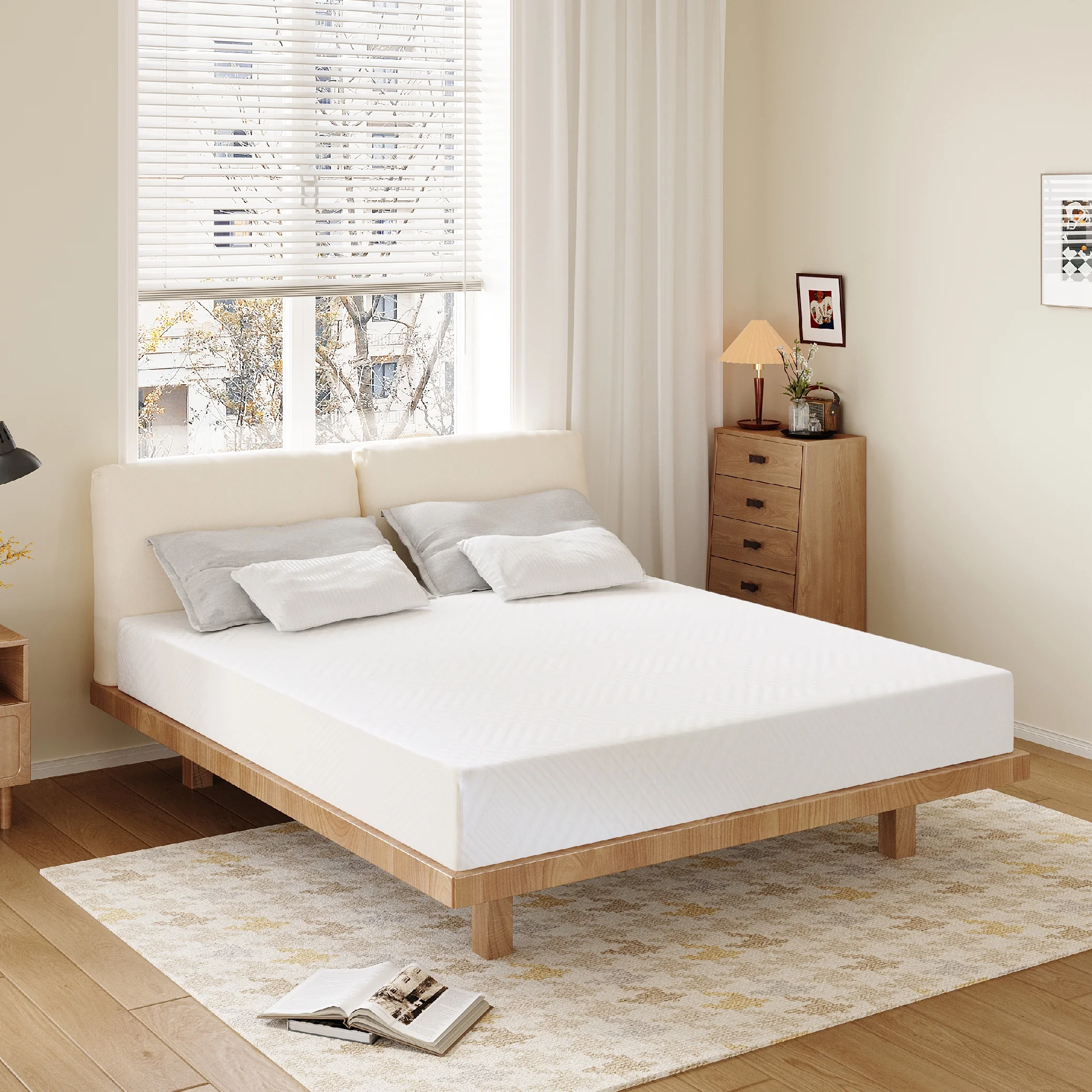 MLILY Ego White Twin Mattress in a Box, 6 inch Memory Foam Mattress, Medium Firm