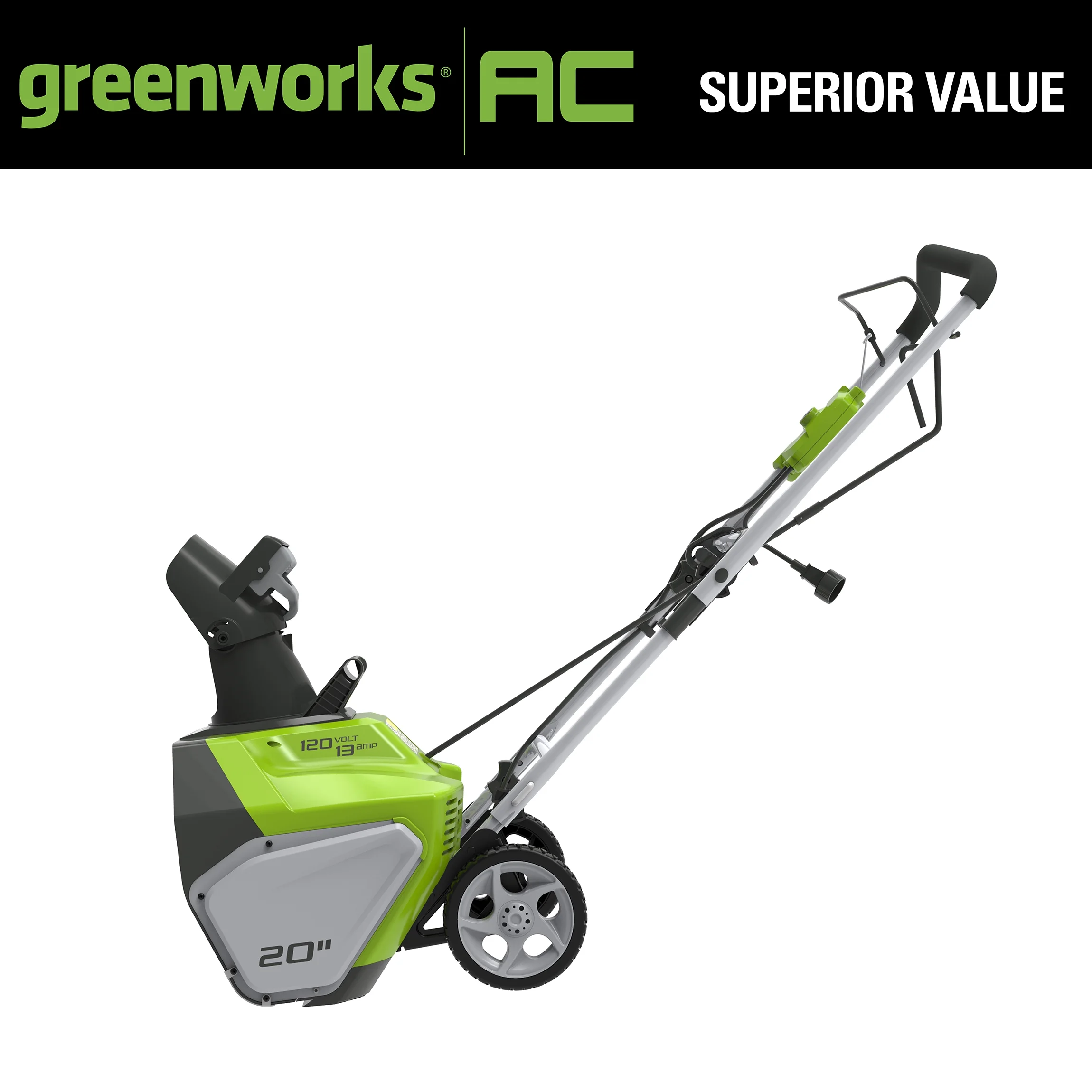 Greenworks 13 Amp 20 in. Corded Electric Snow Thrower, 2600502