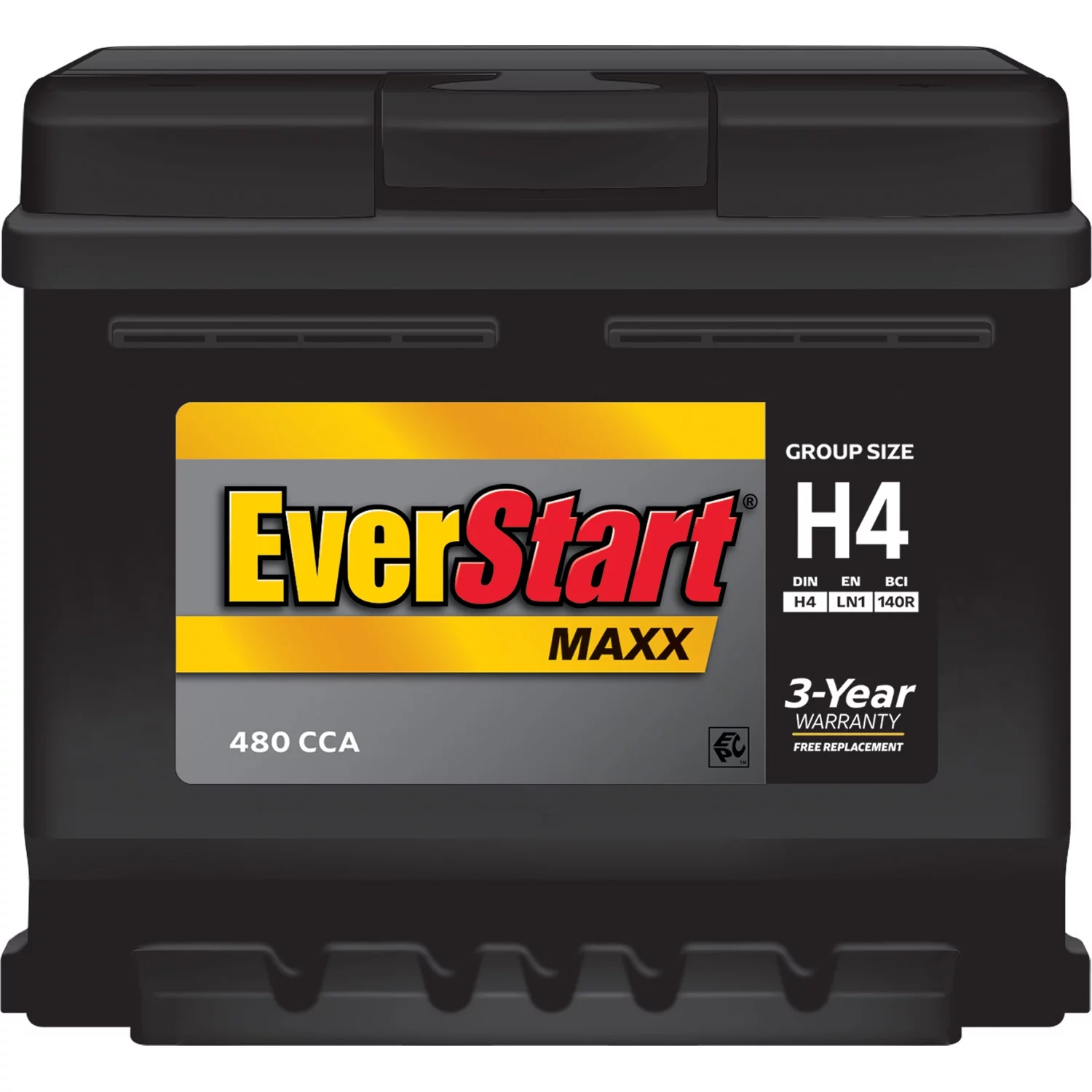 EverStart Maxx Lead Acid Automotive Battery, Group Size H4 / LN1 / 140R 12 Volt, 480 CCA