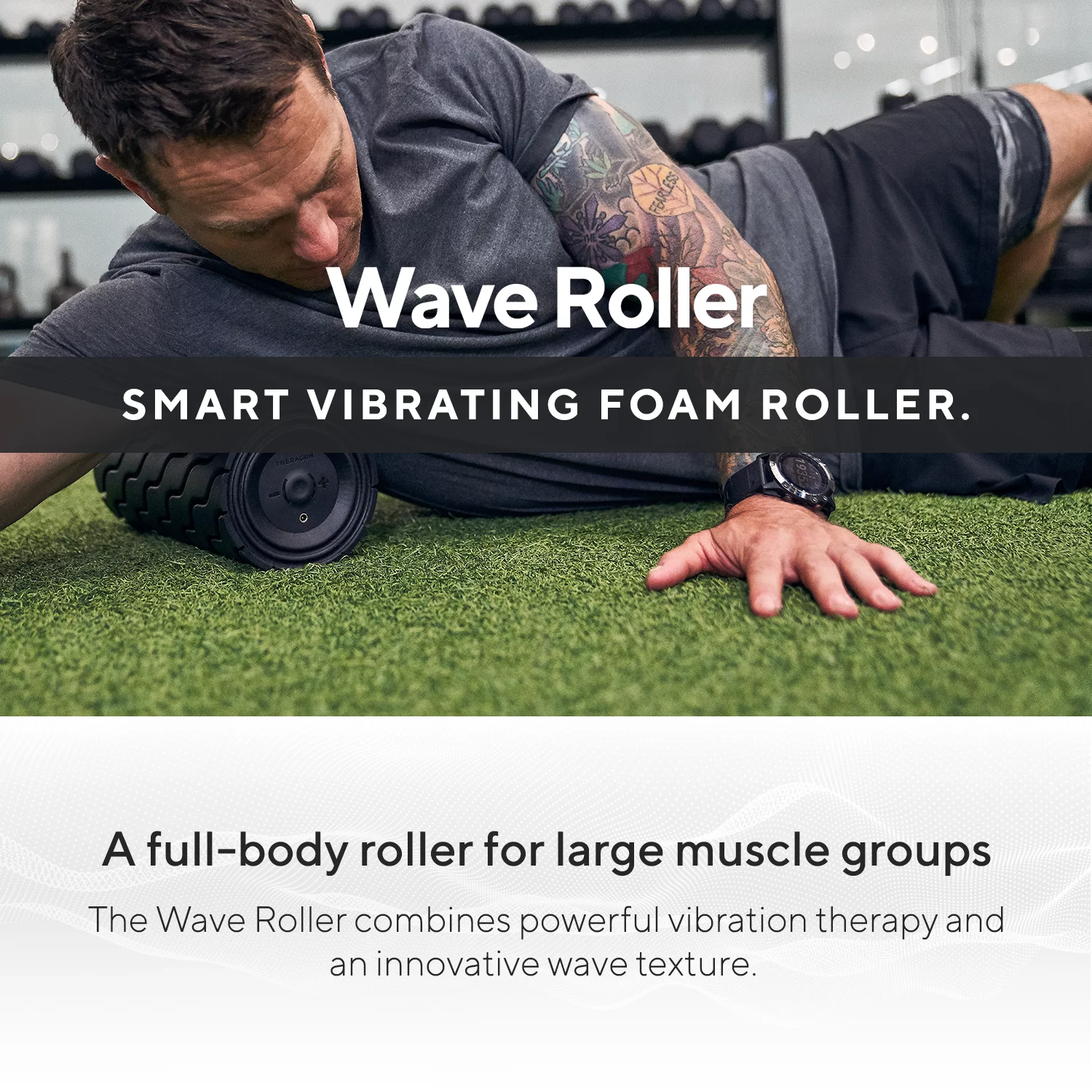 Theragun Wave Roller 12″ Smart Vibrating Exercise Foam Roller with Bluetooth, Black