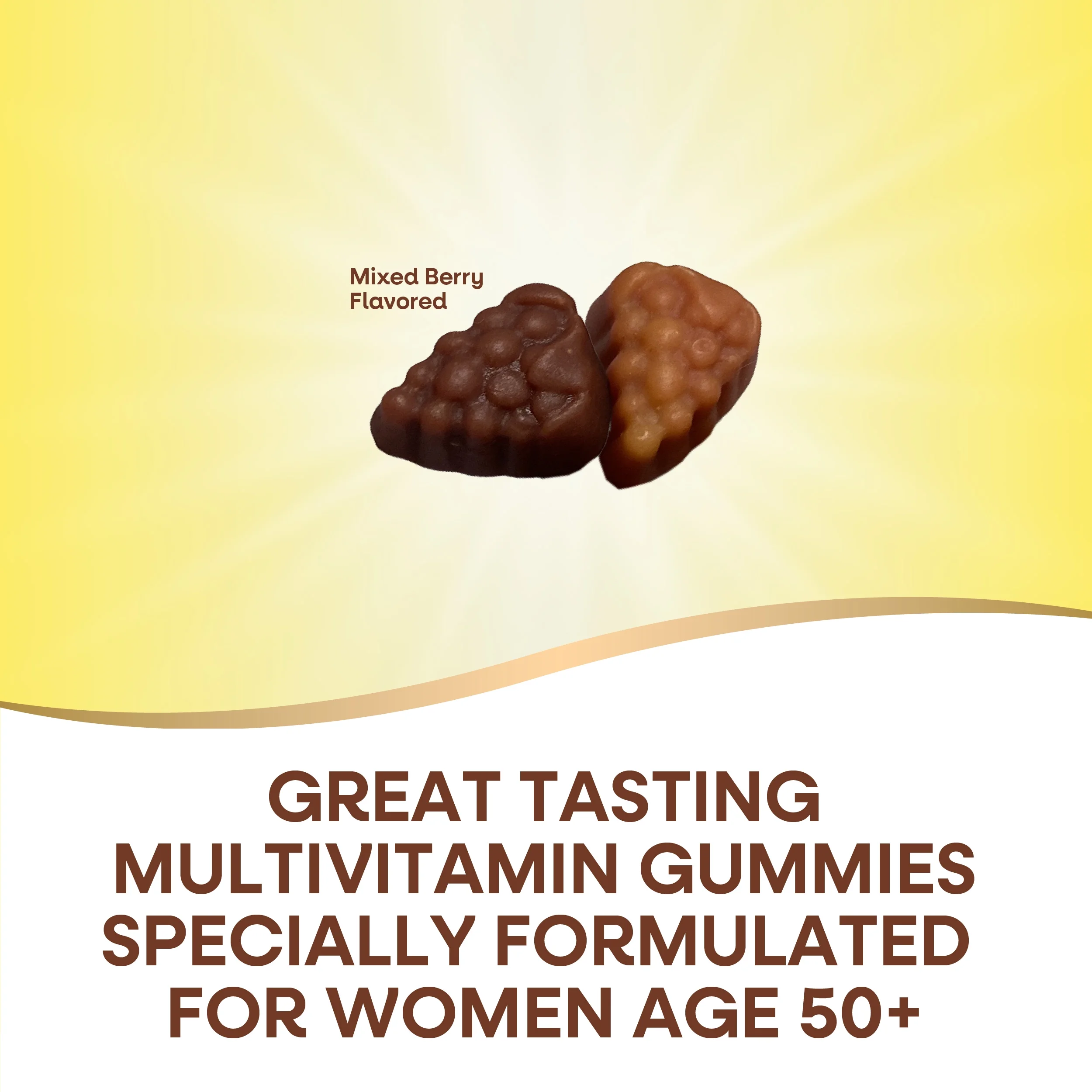 Nature’s Way Alive! Women’s 50+ Gummy Multivitamin, B-Vitamins, Mixed Berry Flavored, 60 Count