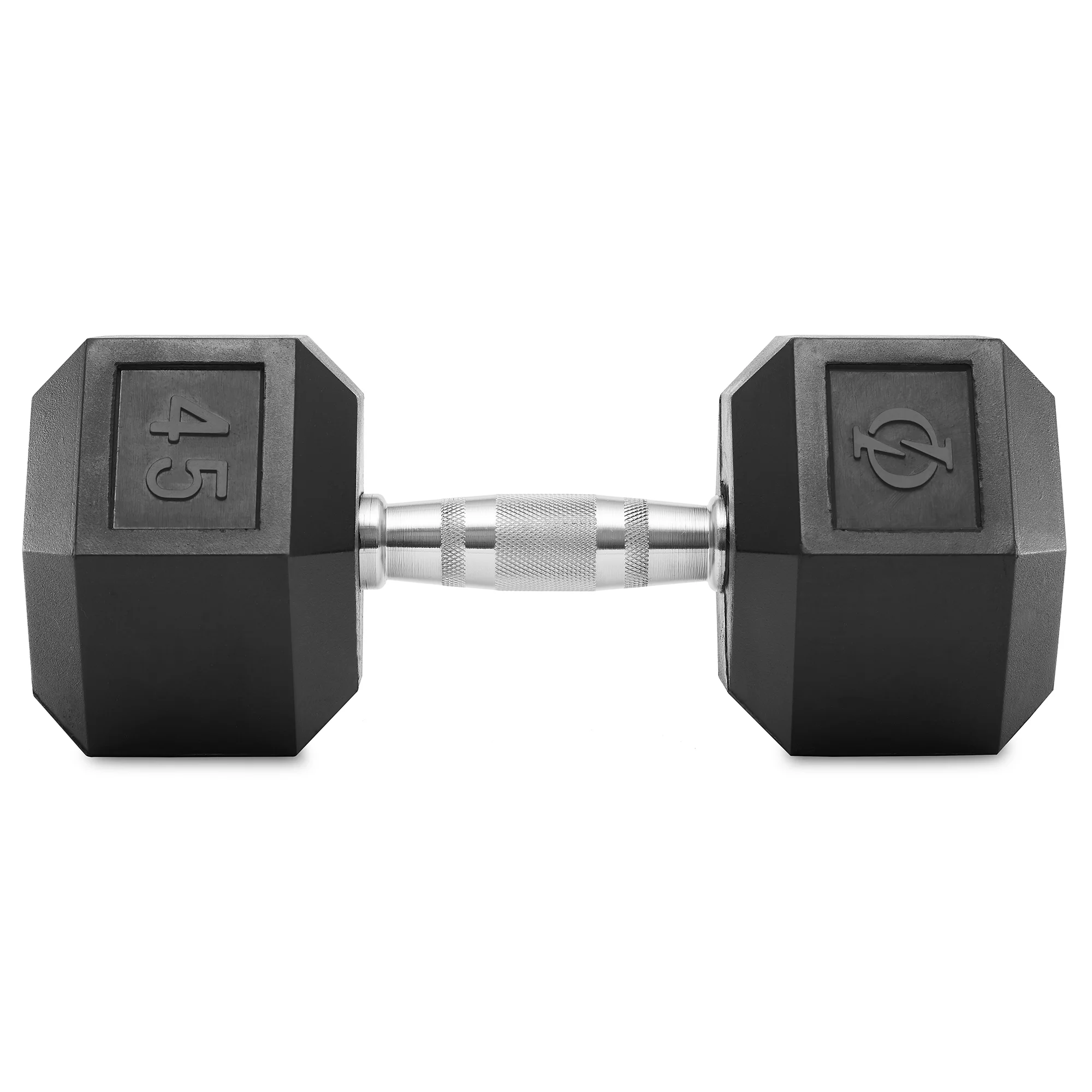 Philosophy Gym Rubber Coated Hex Dumbbell Hand Weights, 45 lb Pair