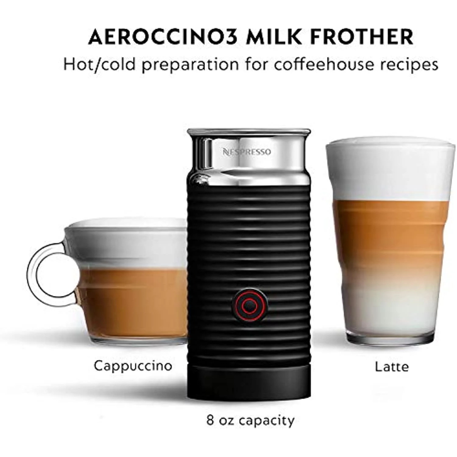 Nespresso Vertuo Next Coffee and Espresso Machine with Aeroccino NEW by Breville, Black Matte, Single Serve Coffee & Espresso Maker, One Touch to Brew