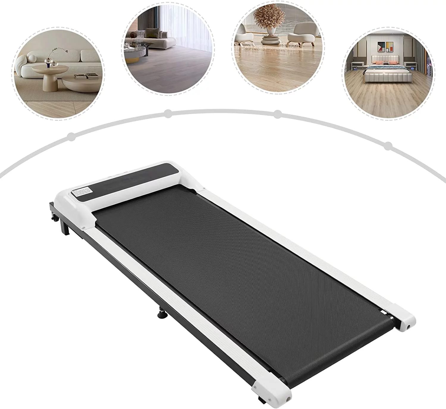 Oukaning Under Desk Treadmill 2 in 1 Folding Walking Pad Treadmill Remote Control LED Display Walking Jogging Pad for Hom