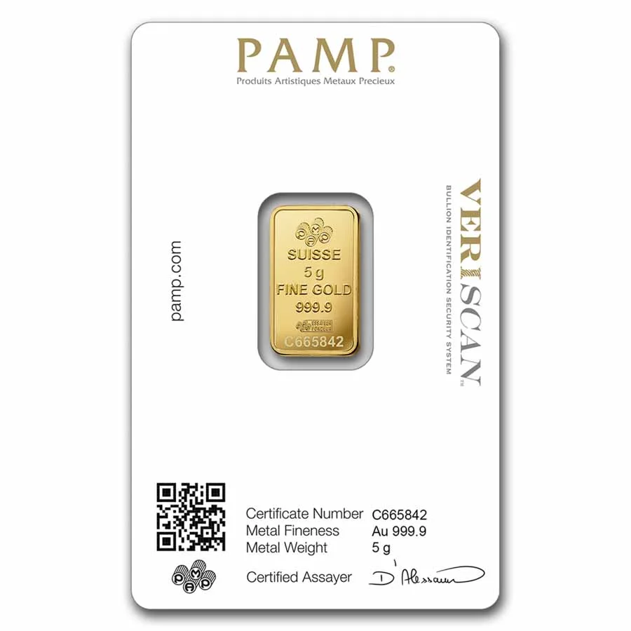 5 gram Gold Bar – Lady Fortuna Veriscan (In Assay)