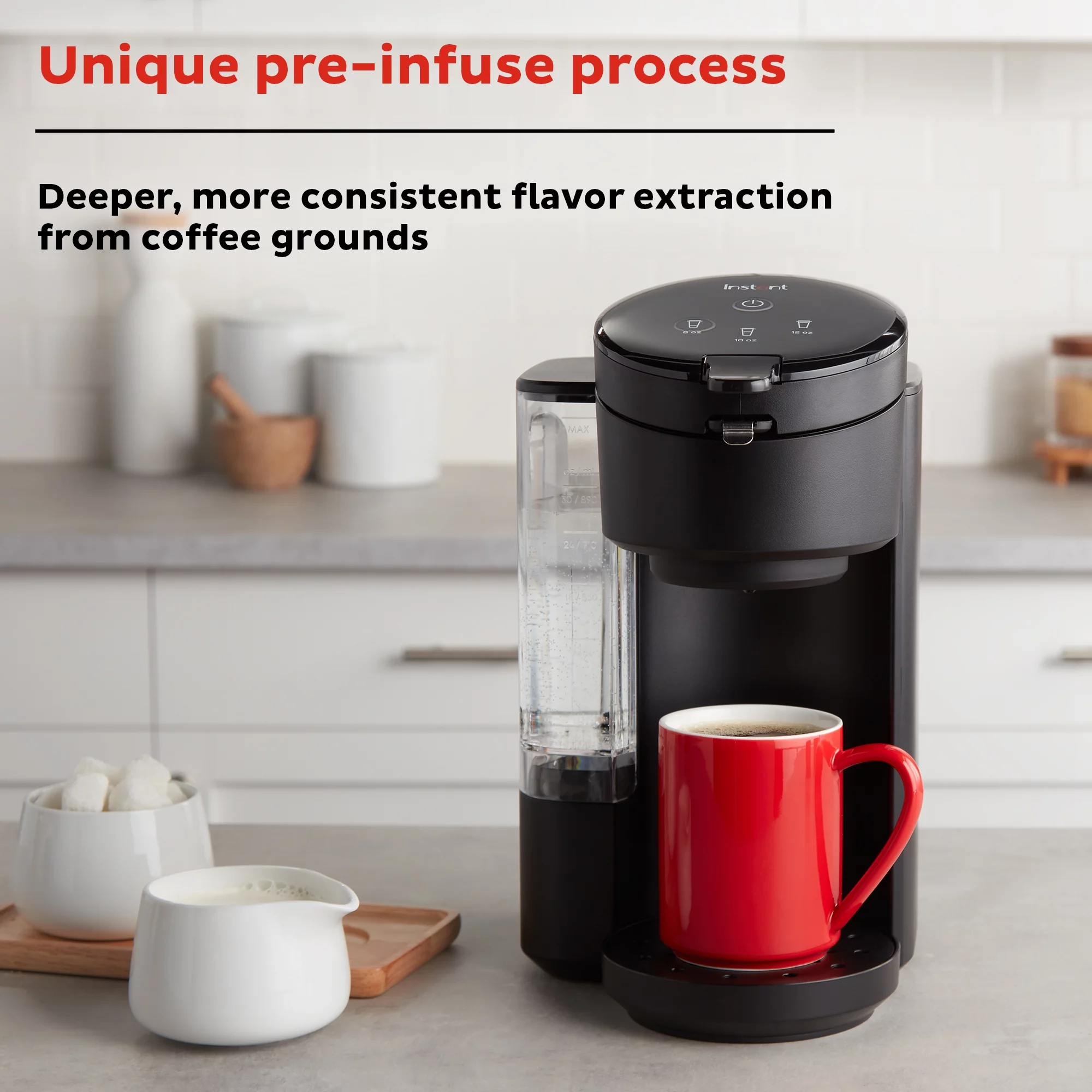 Instant Solo Caf?? 2-in-1 Single Serve Coffee Maker for K-Cup Pods and Ground Coffee, Black