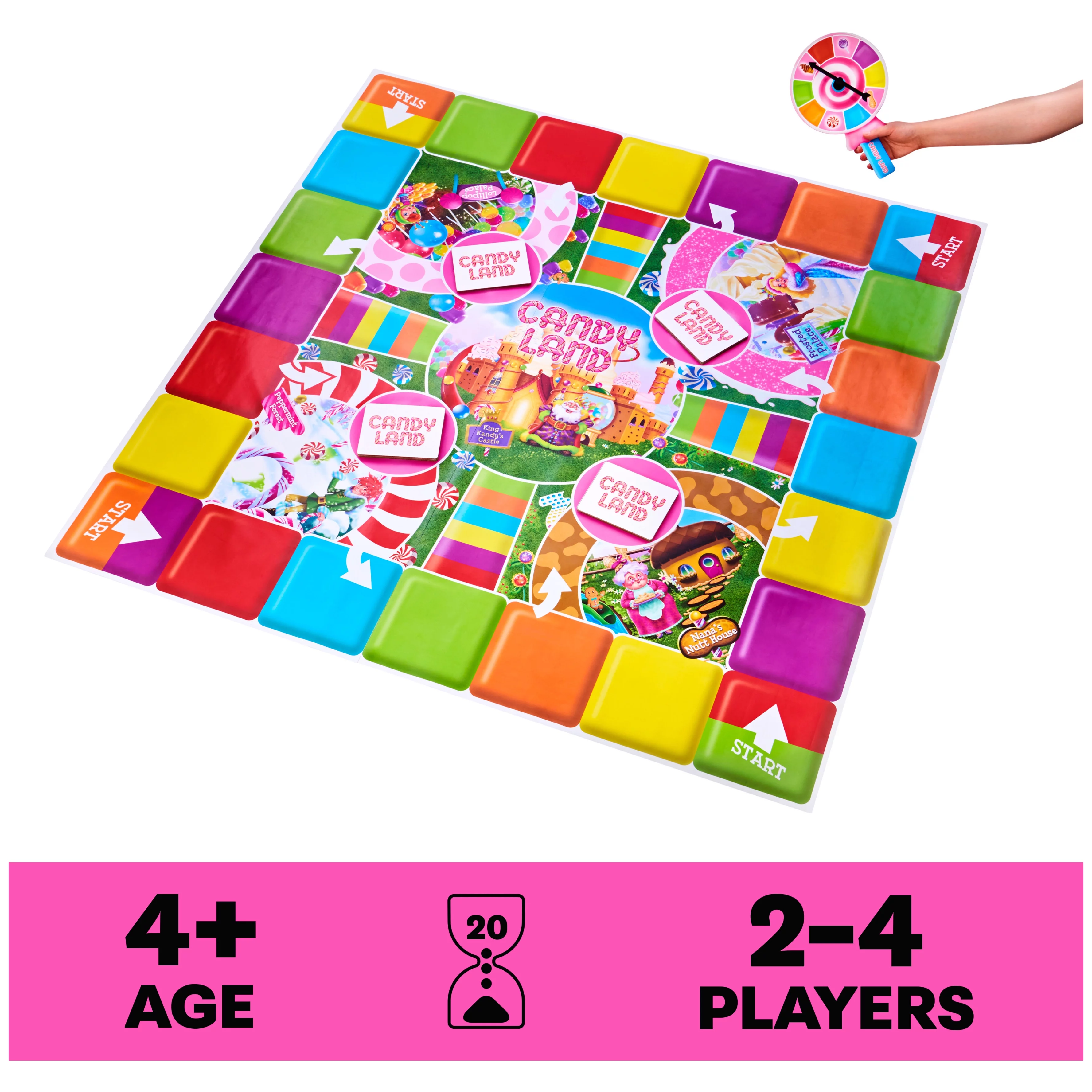 Giant Candy Land Game for Kids Party Board Game Indoor/Outdoor with Oversized Gameboard Summer Toy for Preschoolers, Kids, & Families Ages 4 and up