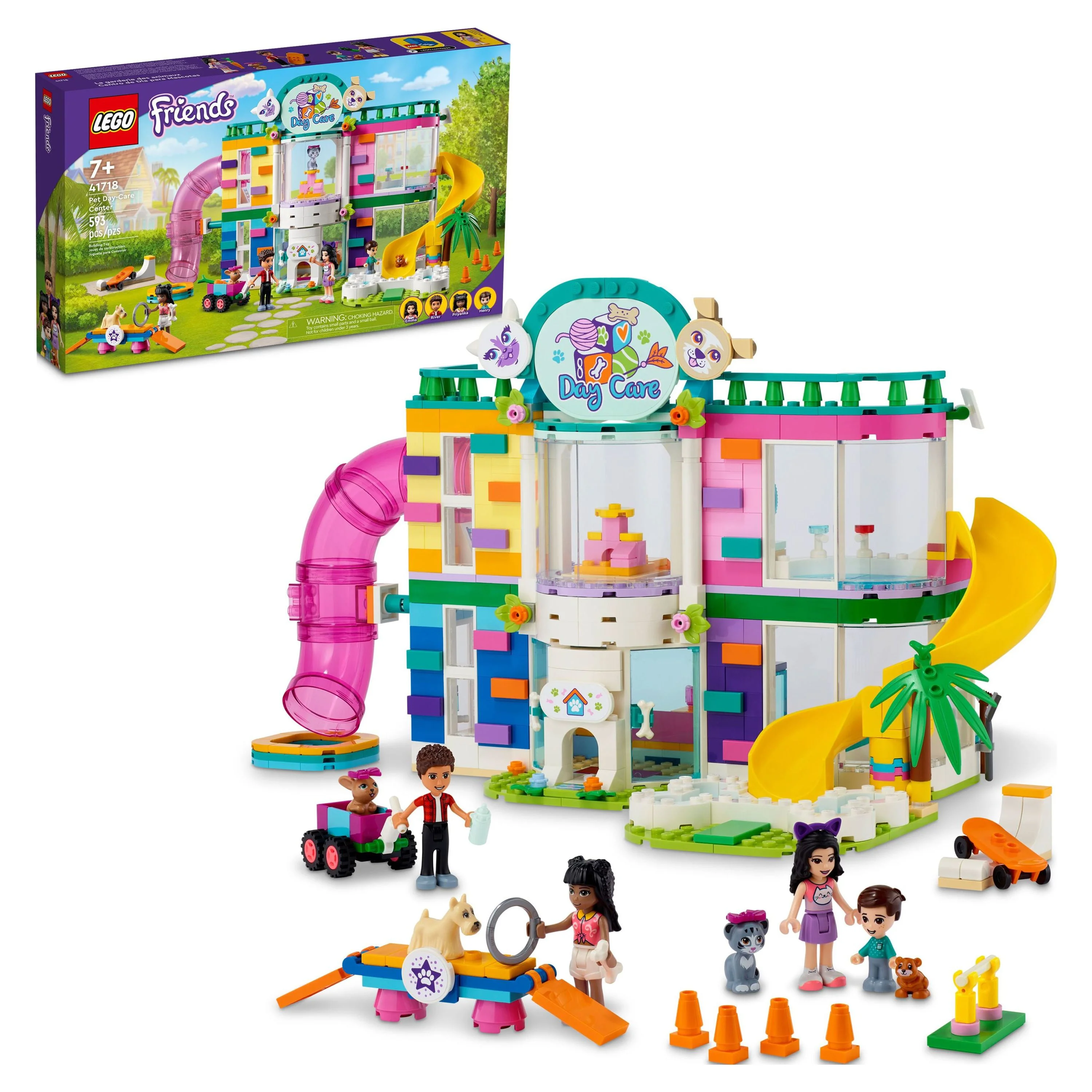 LEGO Friends Pet Day-Care Center 41718 Animal Set, Heartlake City Toy, Birthday Gifts for Kids, Girls and Boys 7 Plus Years Old, with Doggy Figure & 3 Mini Dolls