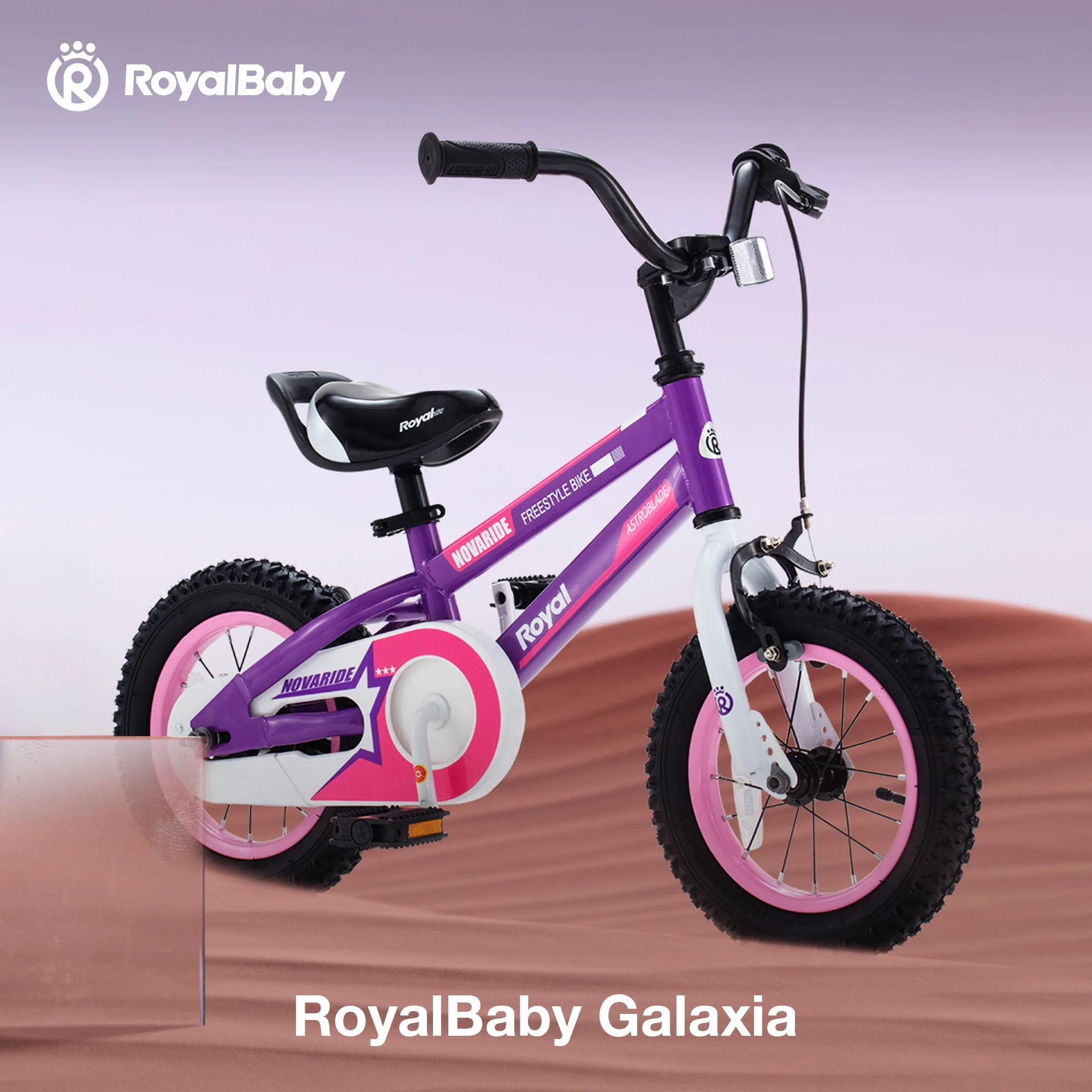 RoyalBaby Galaxia Kids Bike Toddlers 12 Inch Wheel Bicycle Beginners Boys Girls Ages 3-4 Years, Kickstand, Blue