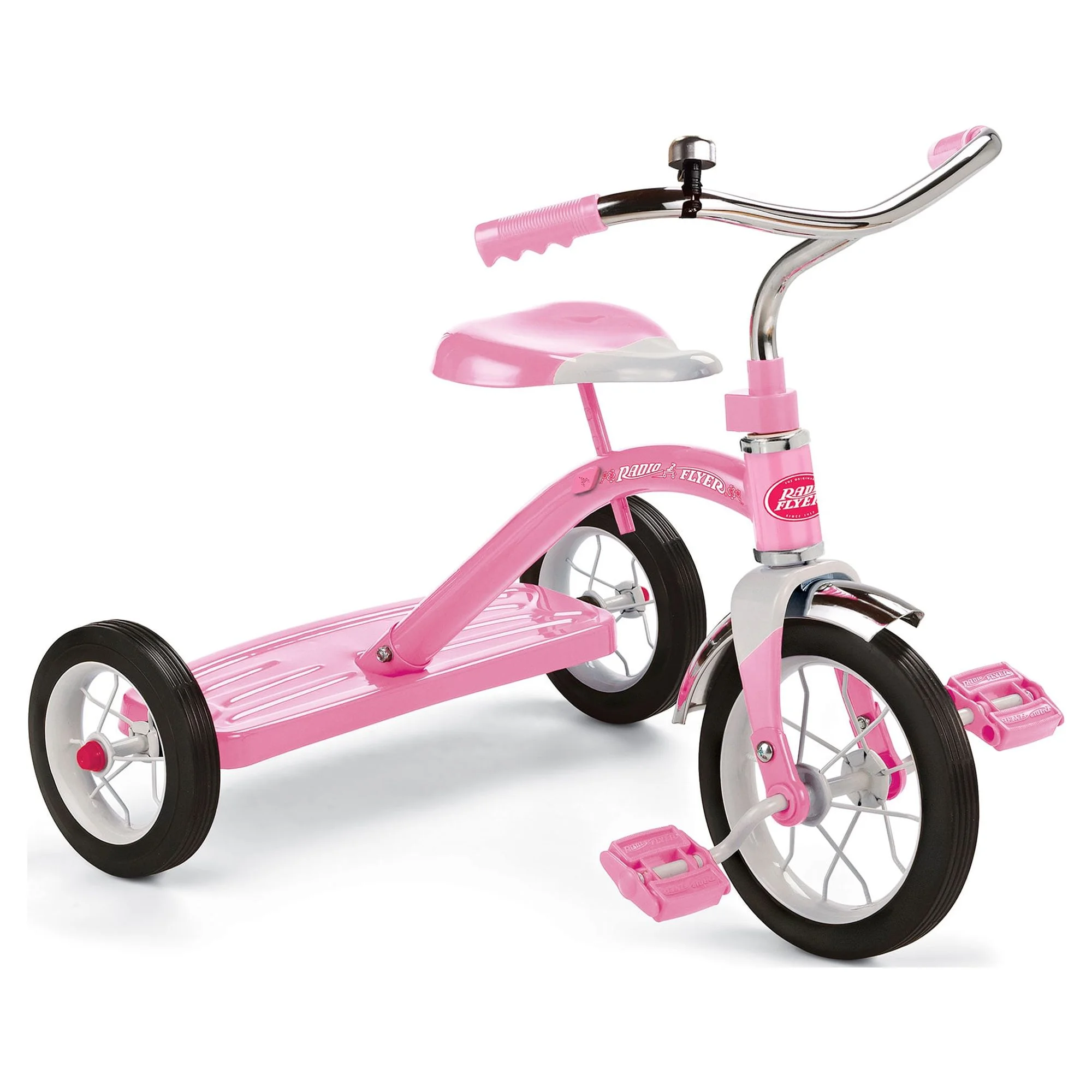 Radio Flyer 34GX Kids Classic Steel Framed Tricycle with Handlebar Bell, Pink