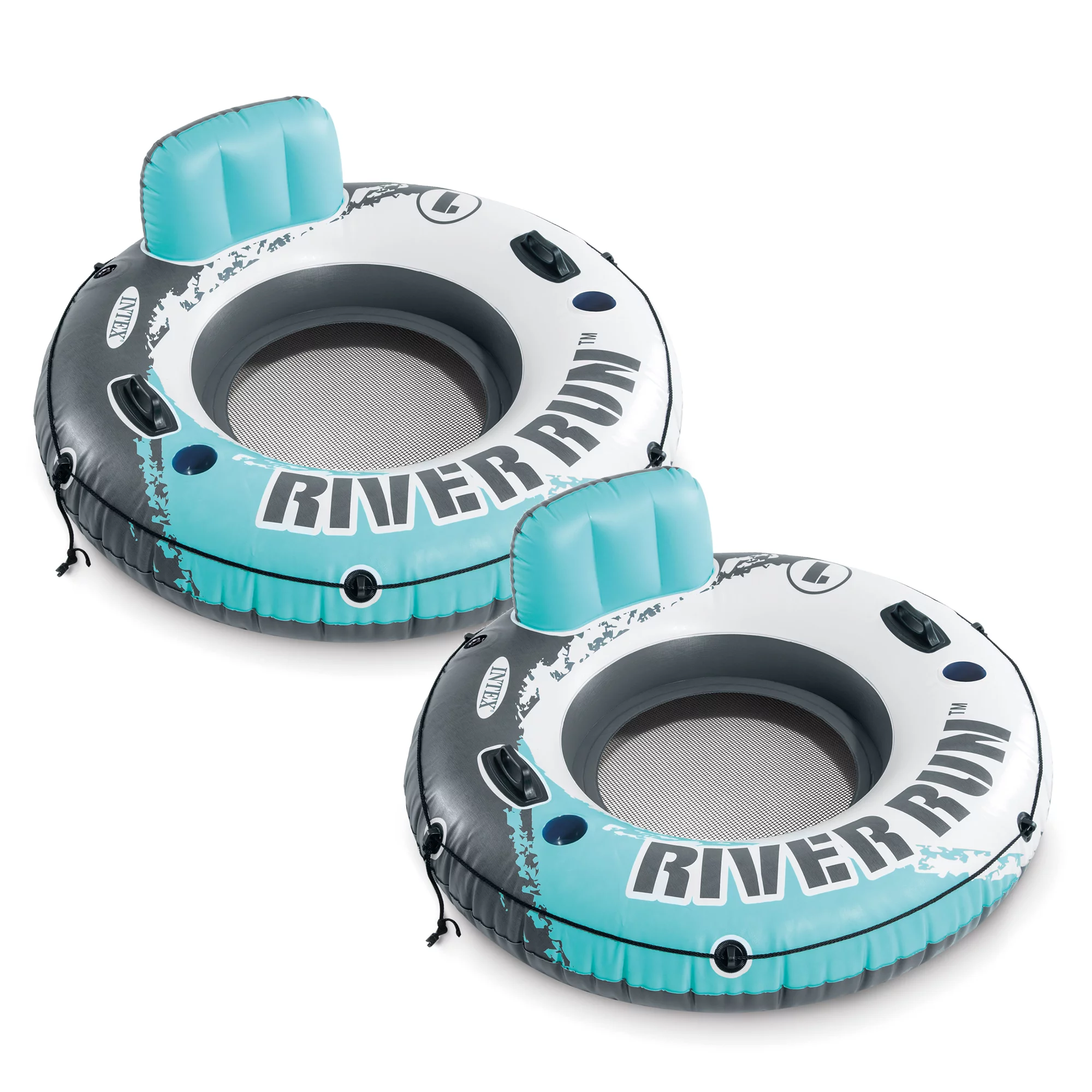 Intex River Run Inflatable Floating Water Tube Raft for Lake/Pool/River (2 Pack)