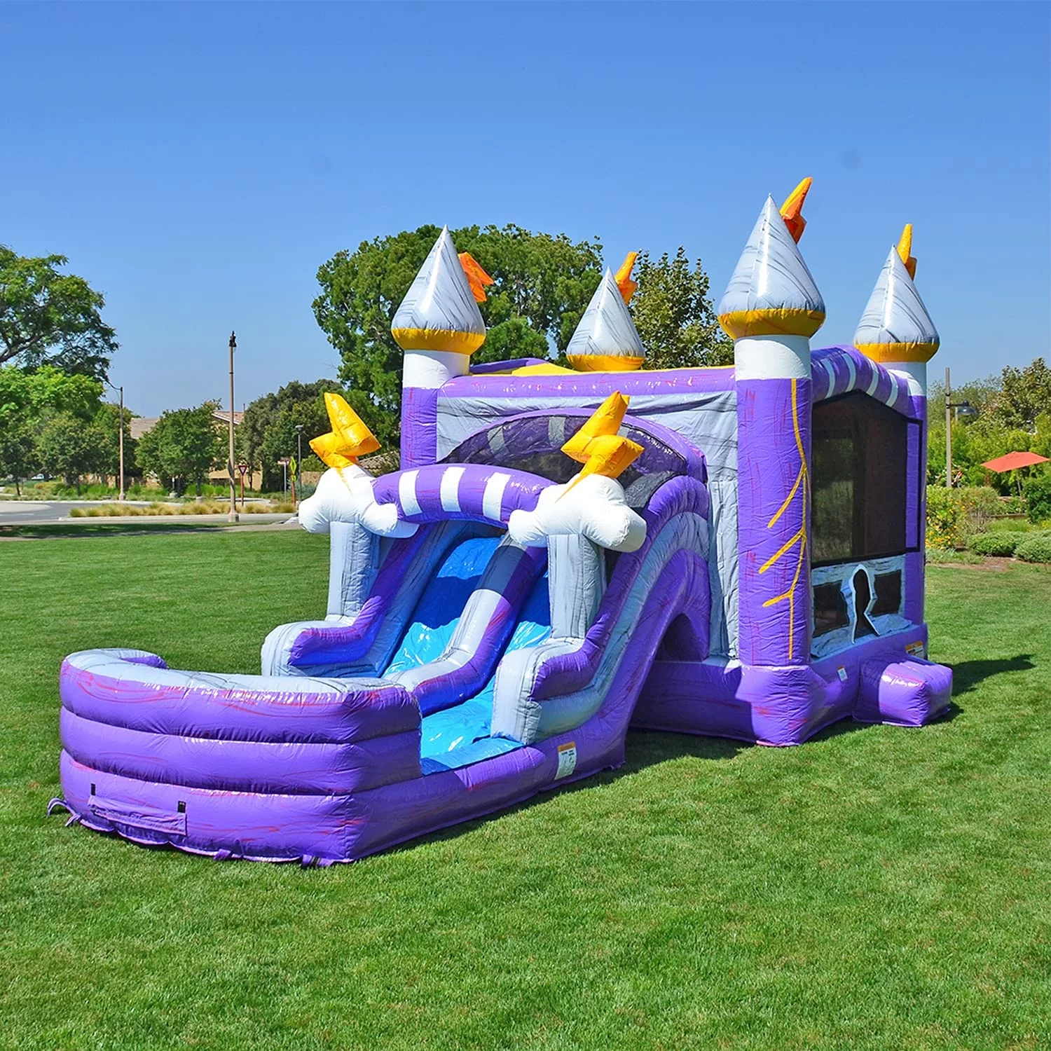 JumpOrange Commercial Grade Bounce House Water Slide for Kids and Adults (with Pool and Blower), Thunder