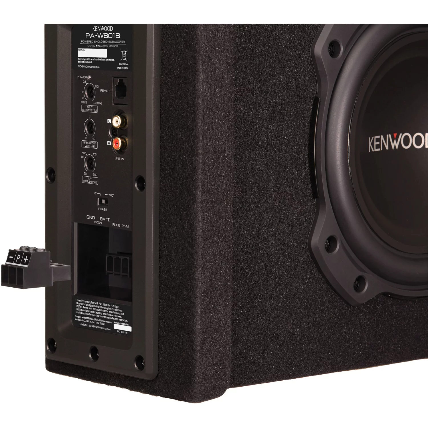 Kenwood PA-W801B 8-Inch 400-Watt Oversized Powered Subwoofer in Vented Enclosure