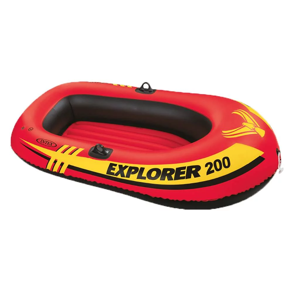 Intex Explorer 200 Inflatable 2 Person River Boat Raft Set Oars & Pump (4 Pack)