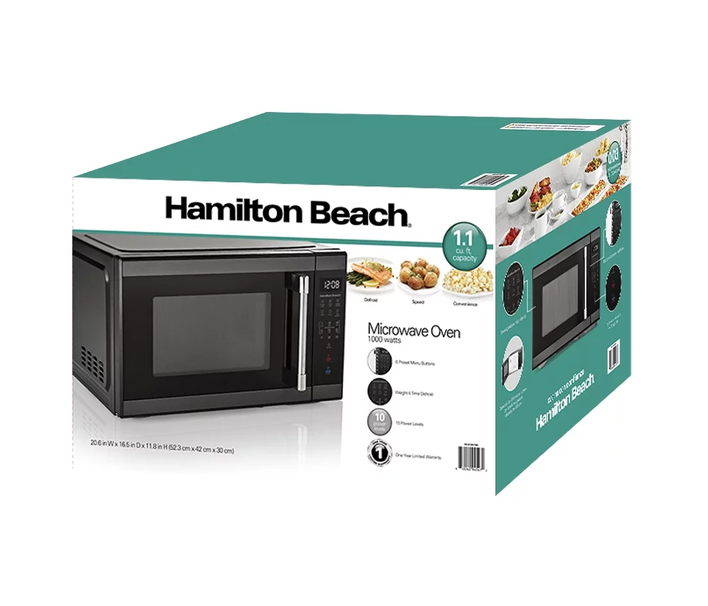 Hamilton Beach 1.1 cu ft Countertop Microwave Oven in Stainless Steel