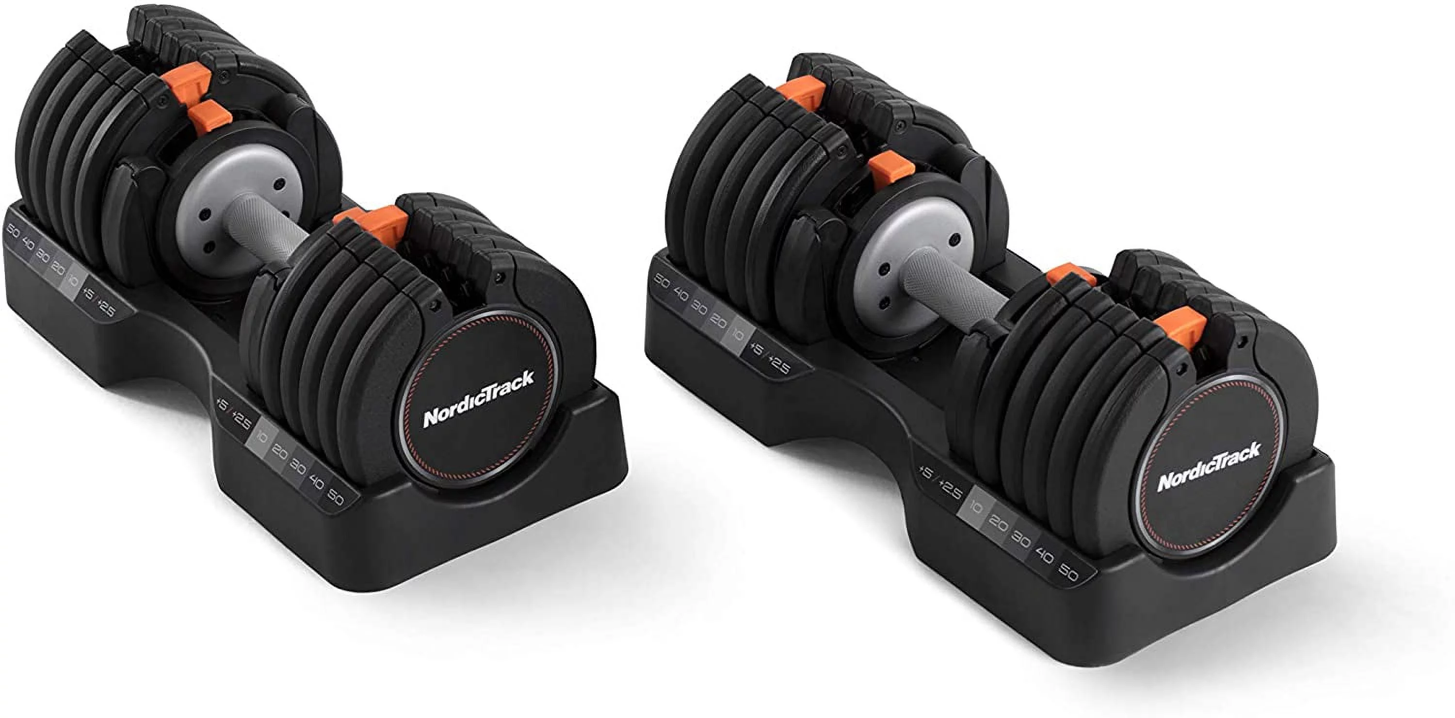 NordicTrack 55 lb Select-a-Weight Dumbbell Pair, Black