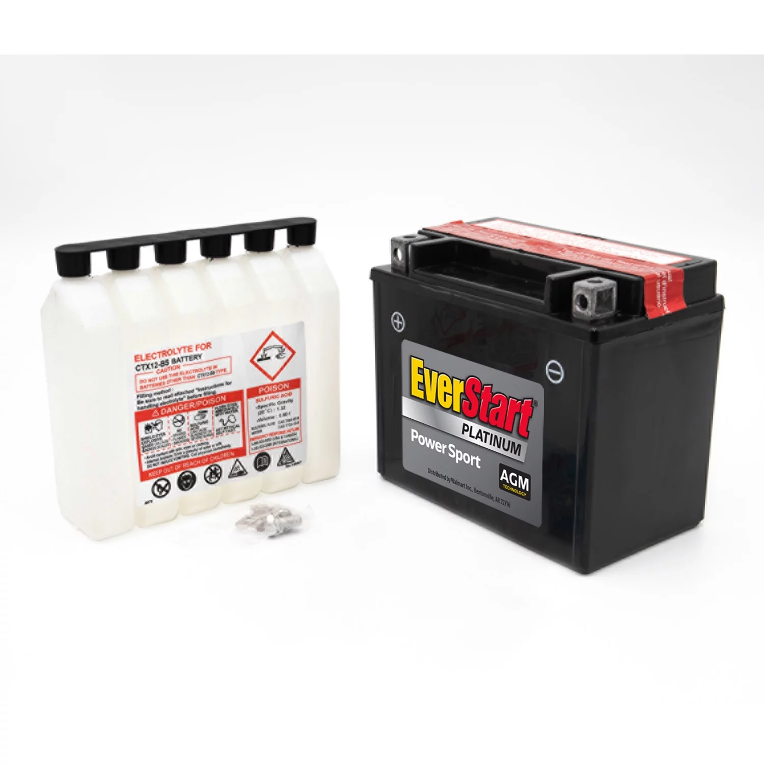 EverStart AGM PowerSport Battery, Group Size 12BS 12 Volt, 180 CCA