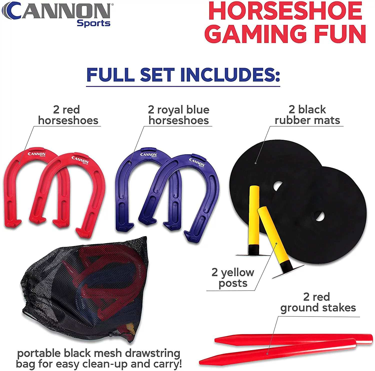 Cannon Sports Rubber Horseshoe Set