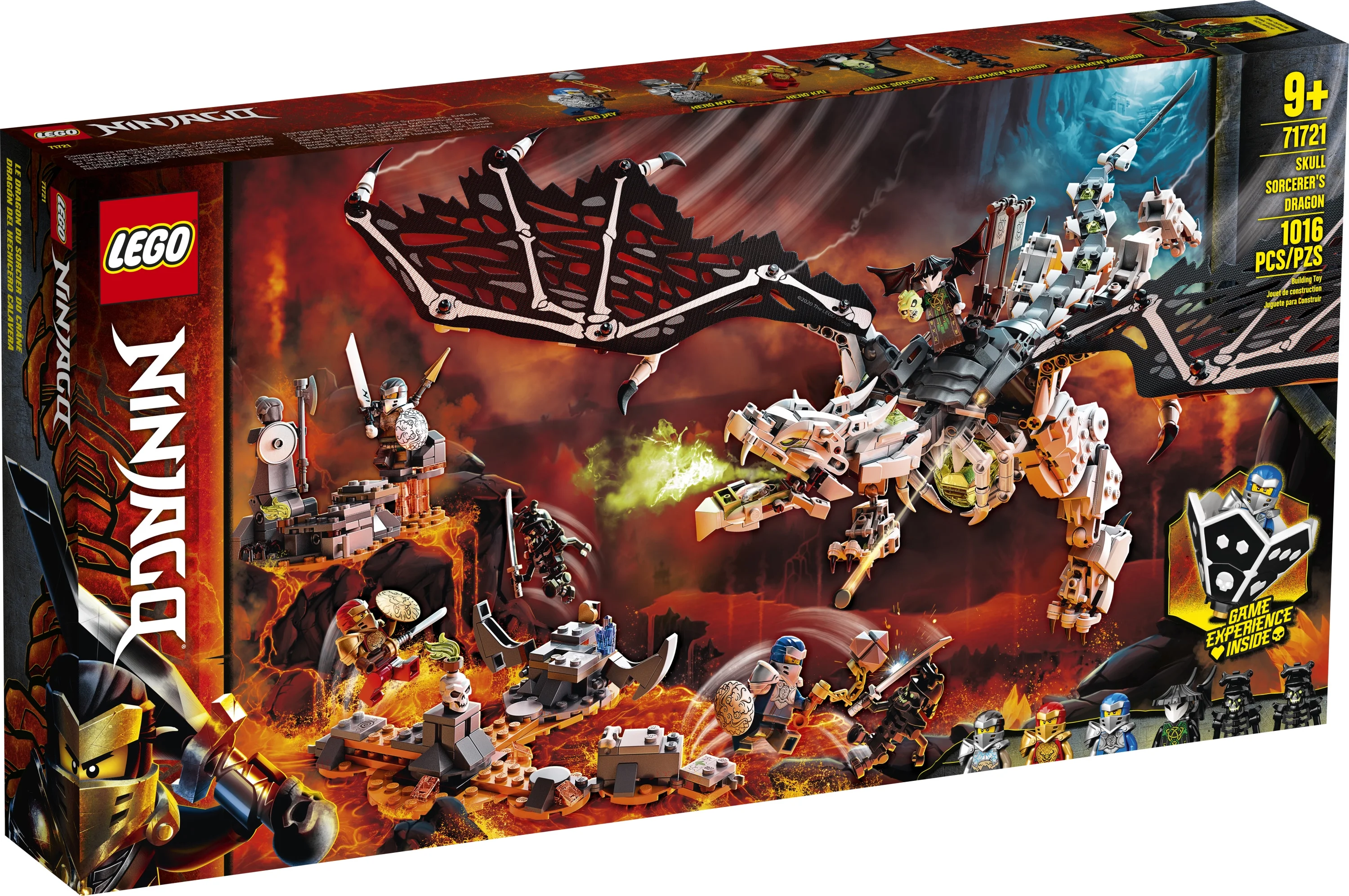 LEGO NINJAGO Skull Sorcerer’s Dragon 71721 Ninja Dragon Building Toy for Kids (1,016 Pieces)