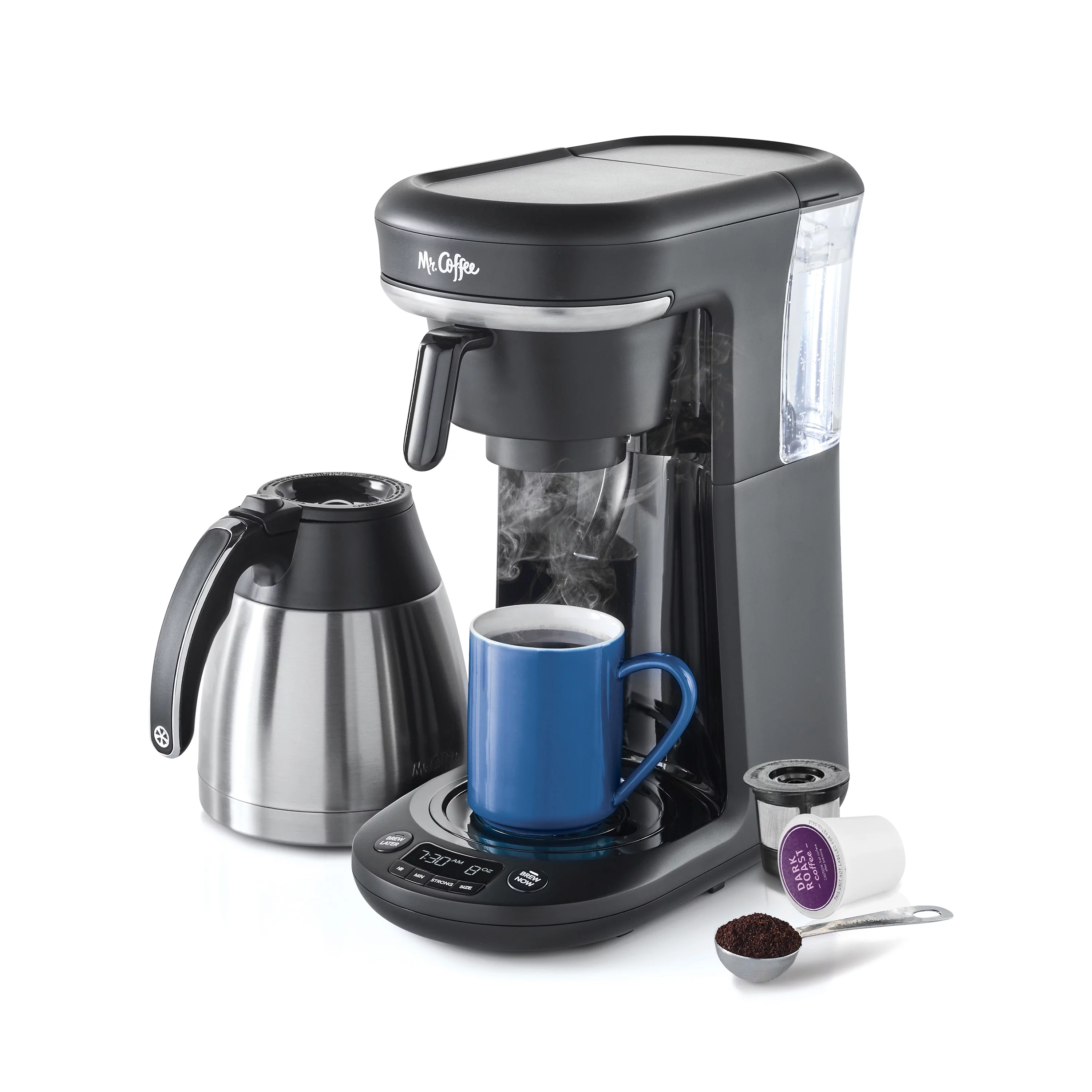 Mr. Coffee Pod and 10-Cup Space-Saving Combo Brewer in Black