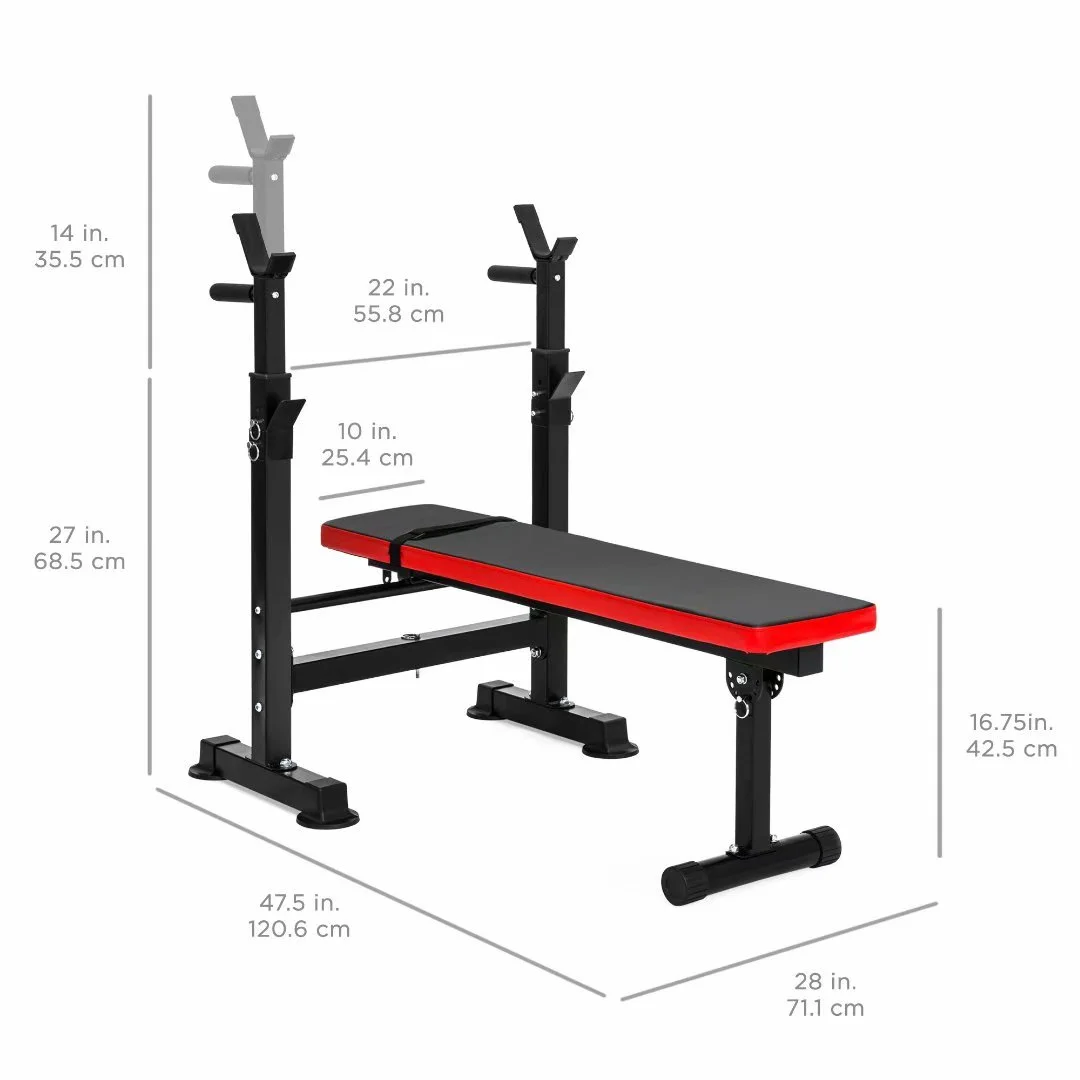 SUGIFT Adjustable Weight Bench with 330 Lbs. Black/Red