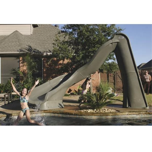 S.R. Smith 688-209-58224 TurboTwister Left Turn Complete Pool Slide – Gray Granite