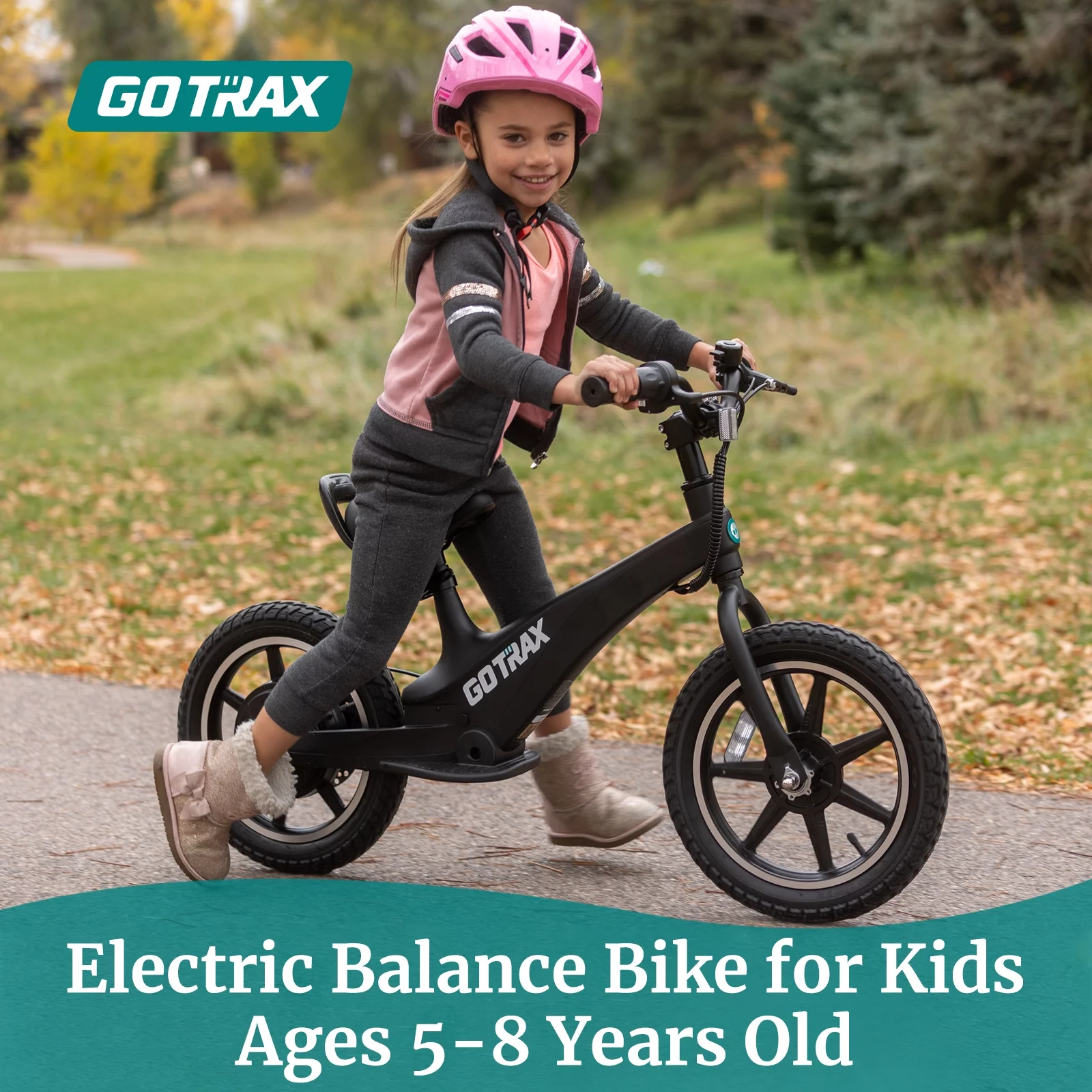 250W Electric Bike for Kids Age 5-8, 14″ Tire 15.5Miles Range Kids E-Motorcycle, Best Gift for Child Unisex