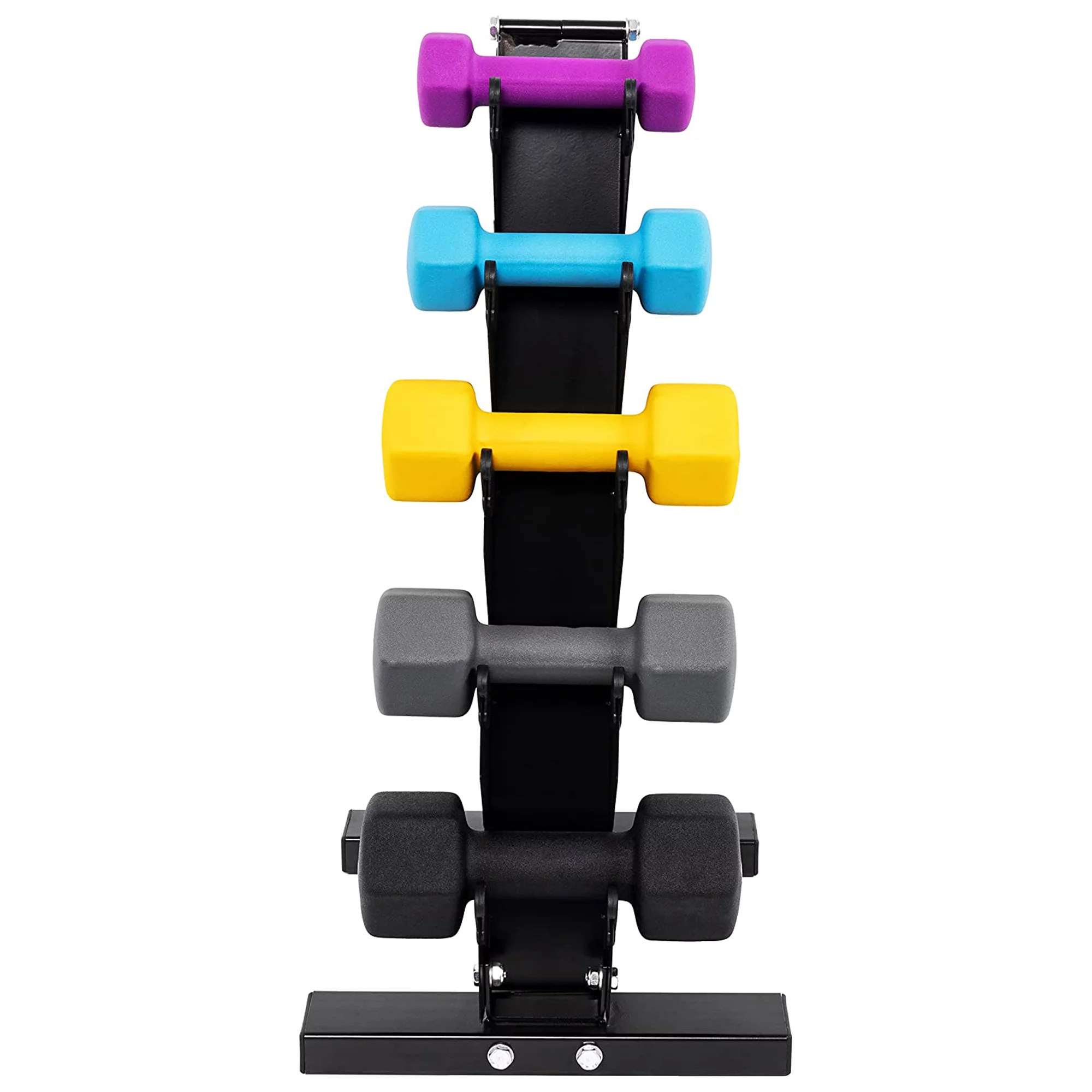 BalanceFrom Fitness 3, 5, 8, 10 & 12 Pound Dumbbell Weight Set with Stand