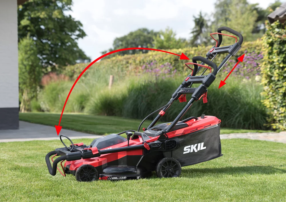 SKIL PM4912B-20 PWR CORE 20 Brushless 18″ Lawn Mower Kit w/Two 4.0 Ah Battery and Dual Port Charge