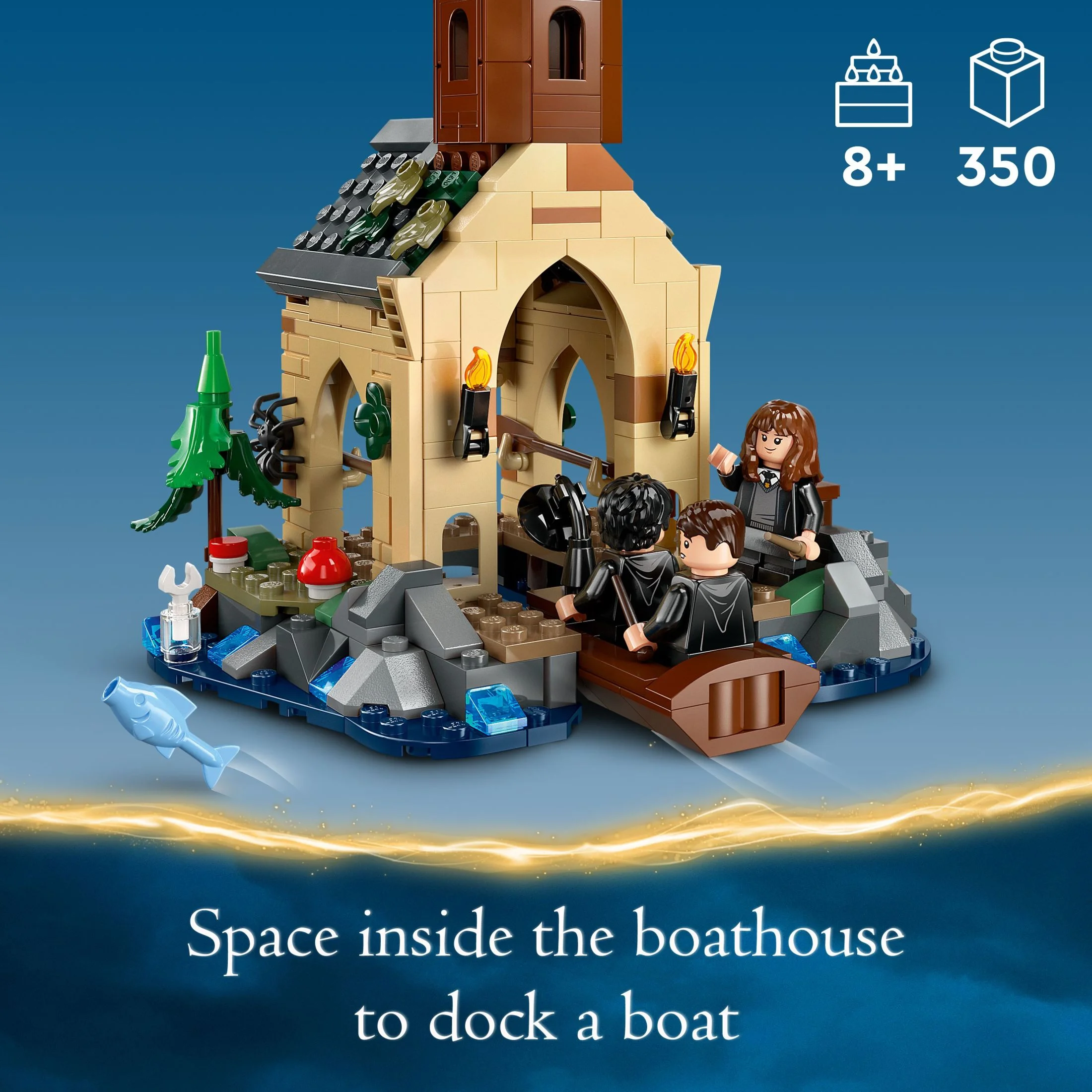 LEGO Harry Potter Hogwarts Castle Boathouse, Fantasy Harry Potter Toy for Boys and Girls with 2 Buildable Boats and 5 Minifigures, Castle Toy Birthday Gift Idea for Kids Ages 8 and Up, 76426