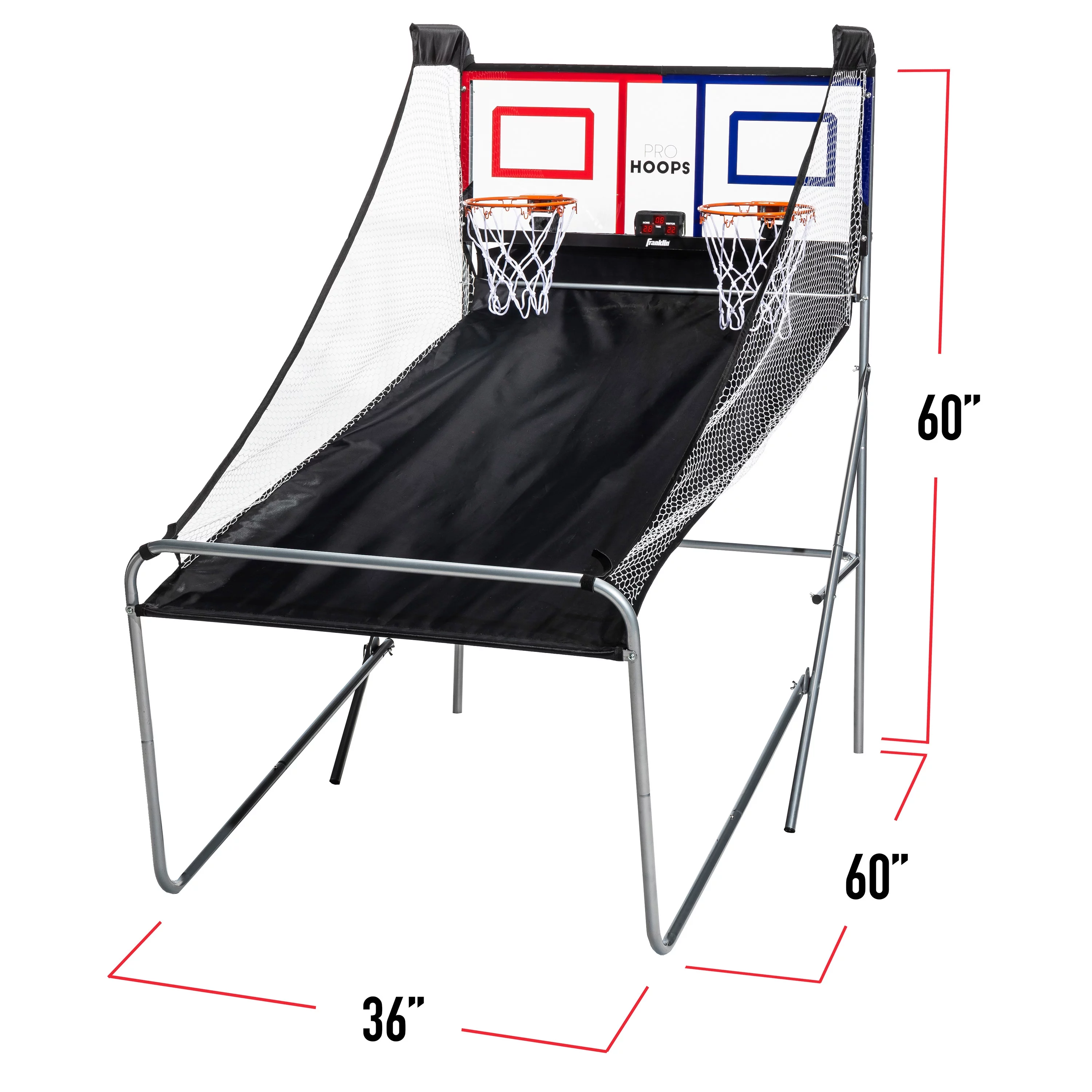 Franklin Sports Arcade Indoor Basketball Shootout Game – Foldable – 60″ x 60″ x 36″