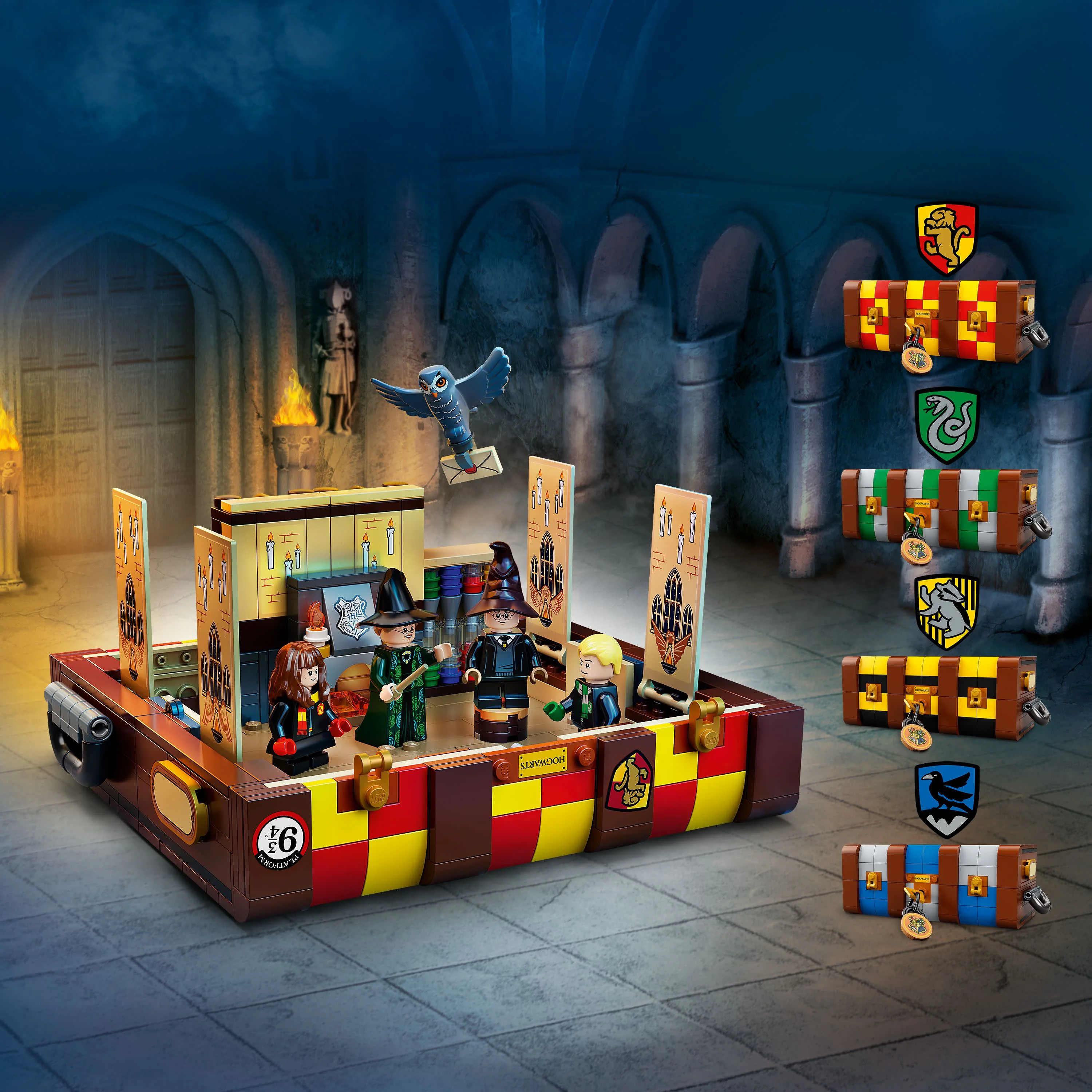 LEGO Harry Potter Hogwarts Magical Trunk 76399 Luggage Set, Customizable Toy, Gift Idea for Kids, Girls & Boys with Movie Minifigures and House Colors