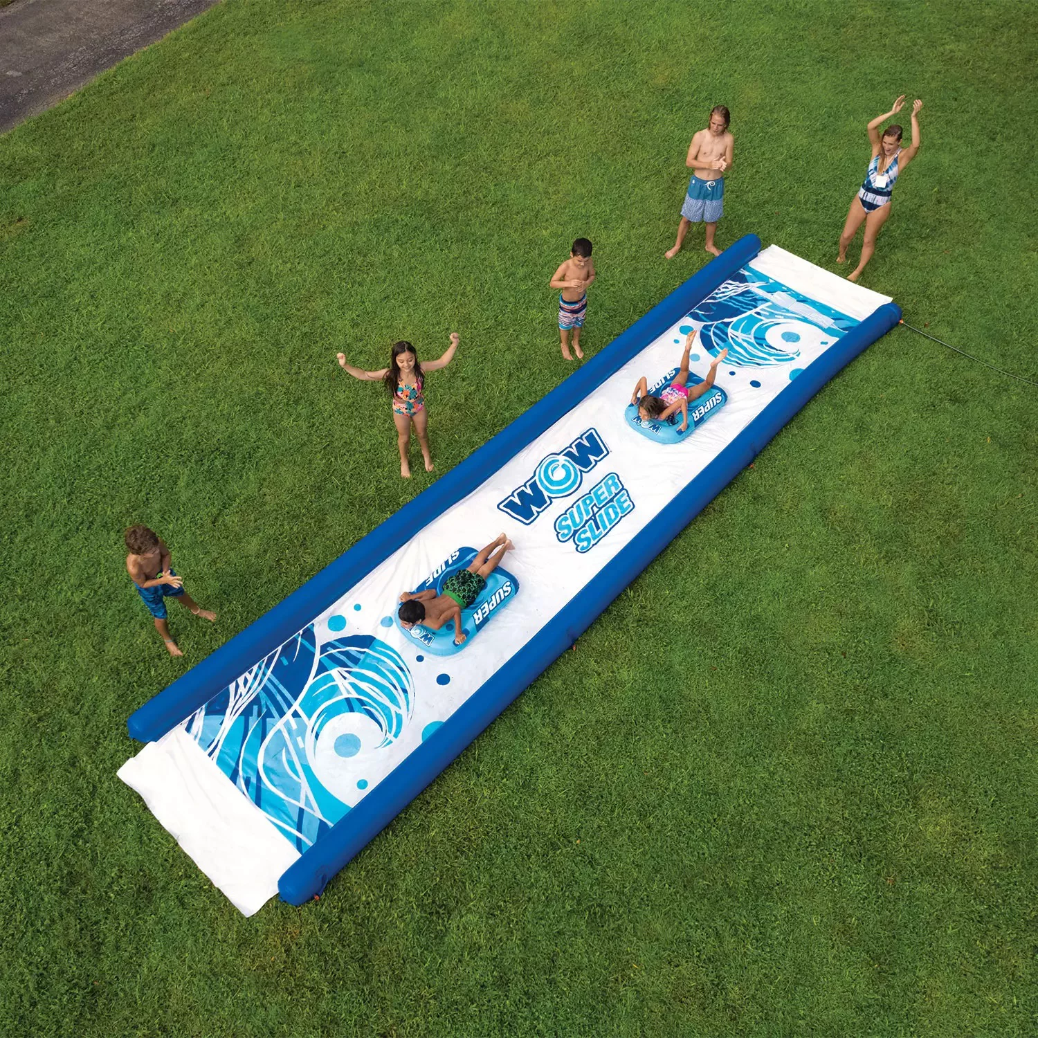 Open Box Wow World of Watersports Super Slide, 25′ x 6′ Water Slide with 2 Sleds