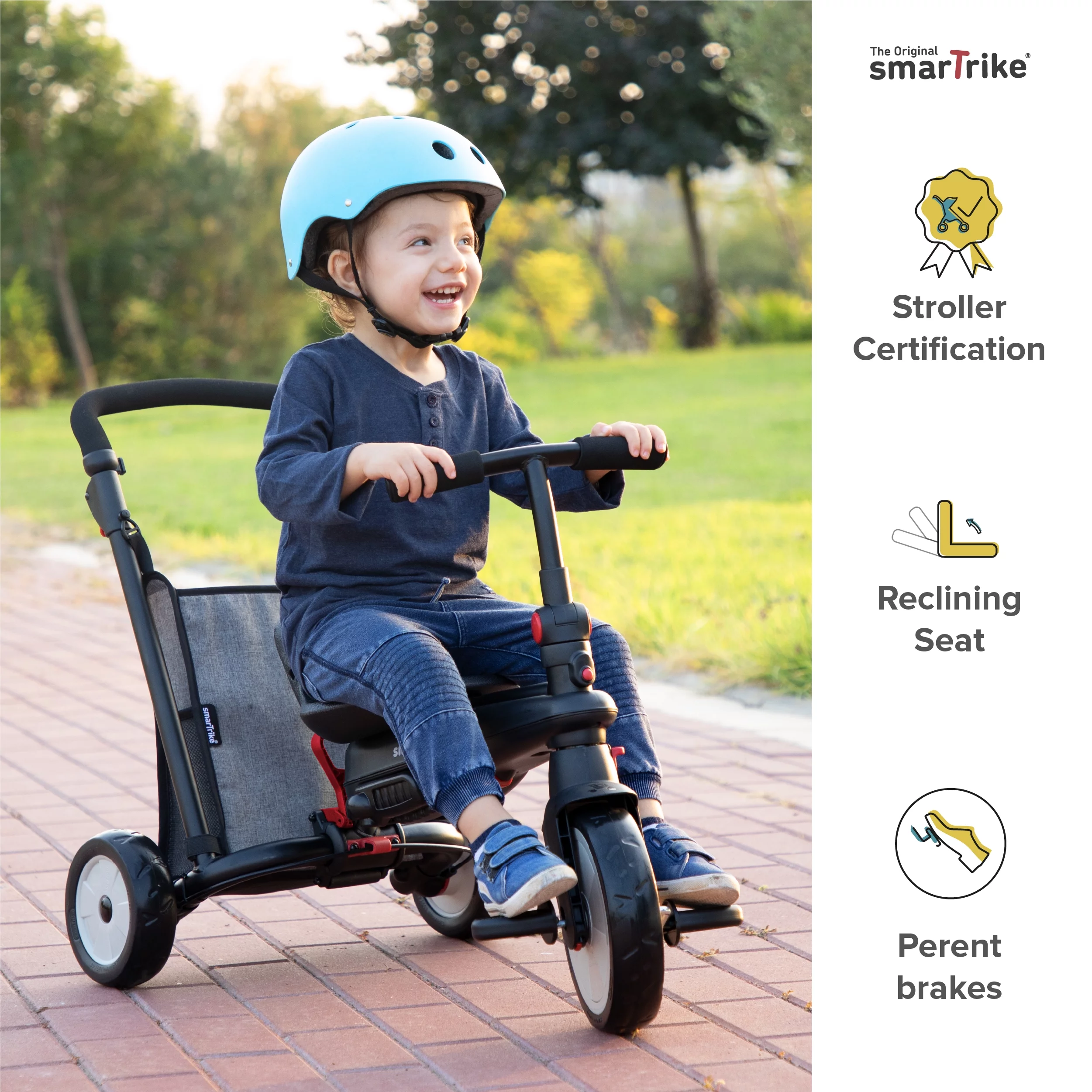 smarTrike 5 in 1 Modular Toddler Stroller Tricycle with 1 Handed Steering