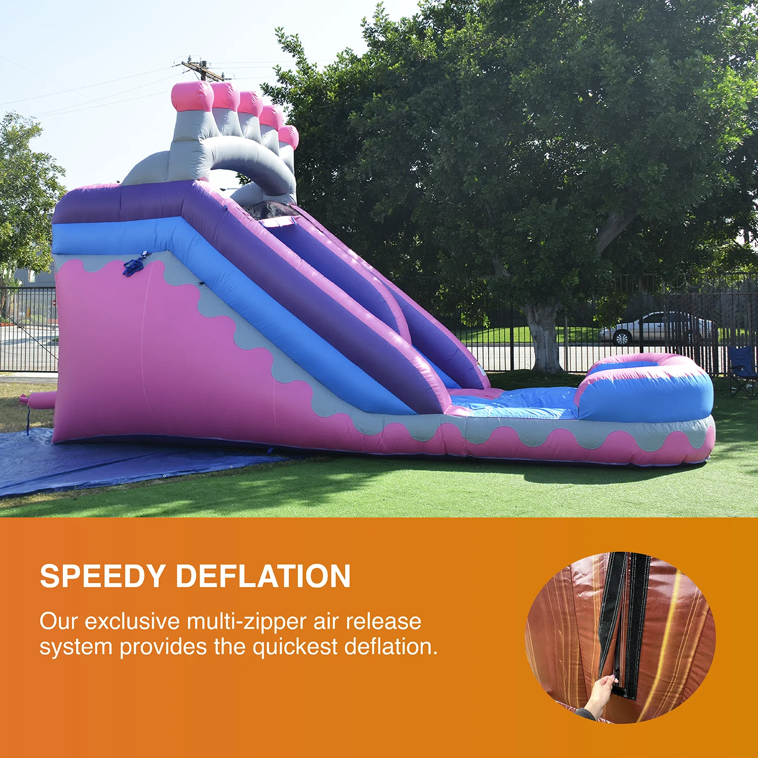 JumpOrange Princess Tiara Commercial Grade Water Slide with Splash Pool for Kids and Adults (with Blower)